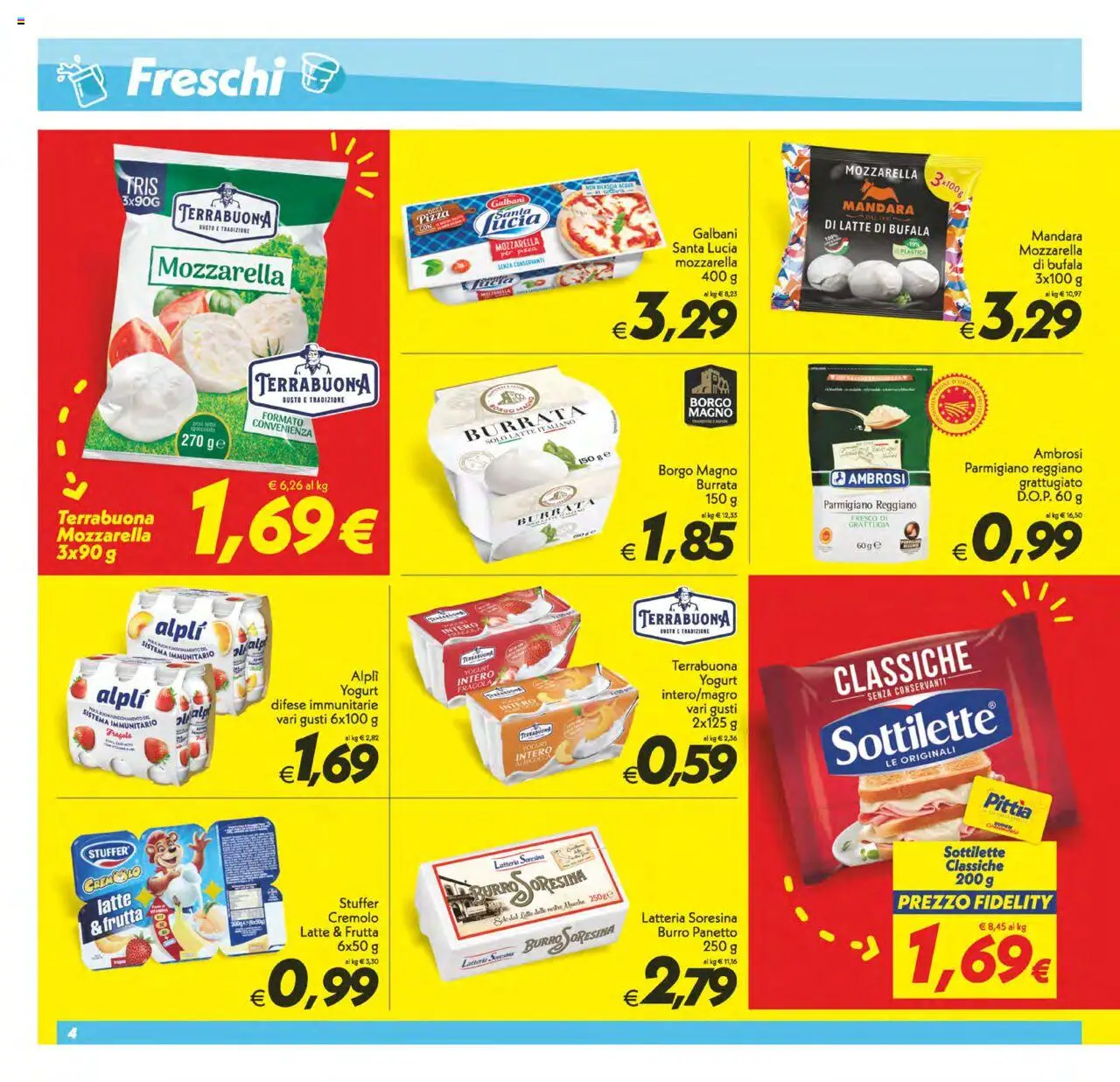 Volantino SuperConveniente del 23.09.2025 | Pagina: 4 | Prodotti: Burro, Parmigiano reggiano, Parmigiano, Burrata