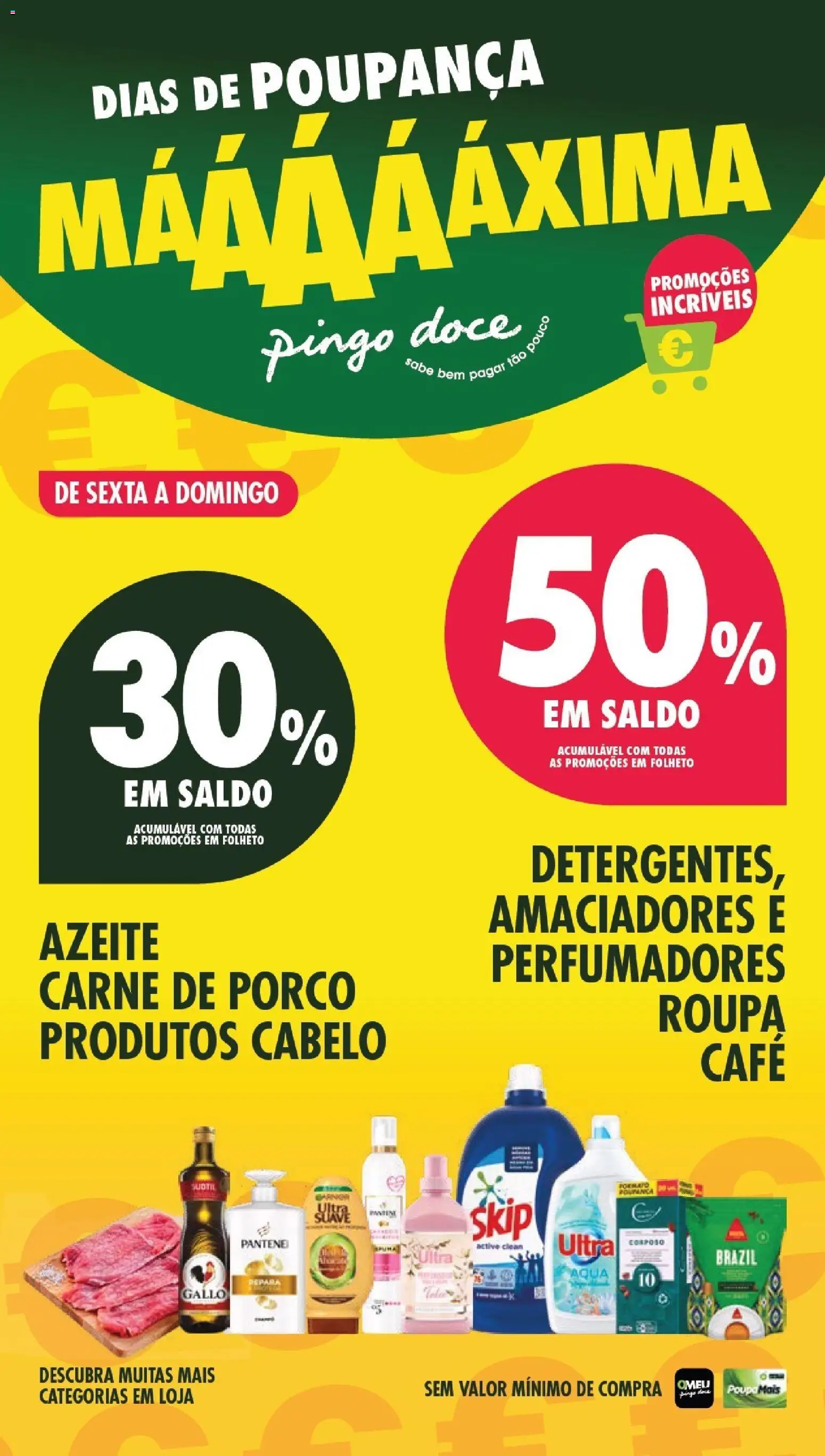 Pingo Doce Poupe este Fim de Semana │ válido de 24.04.2026 | Página: 1 | Produtos: Azeite, Shampoo, Detergente, Carne