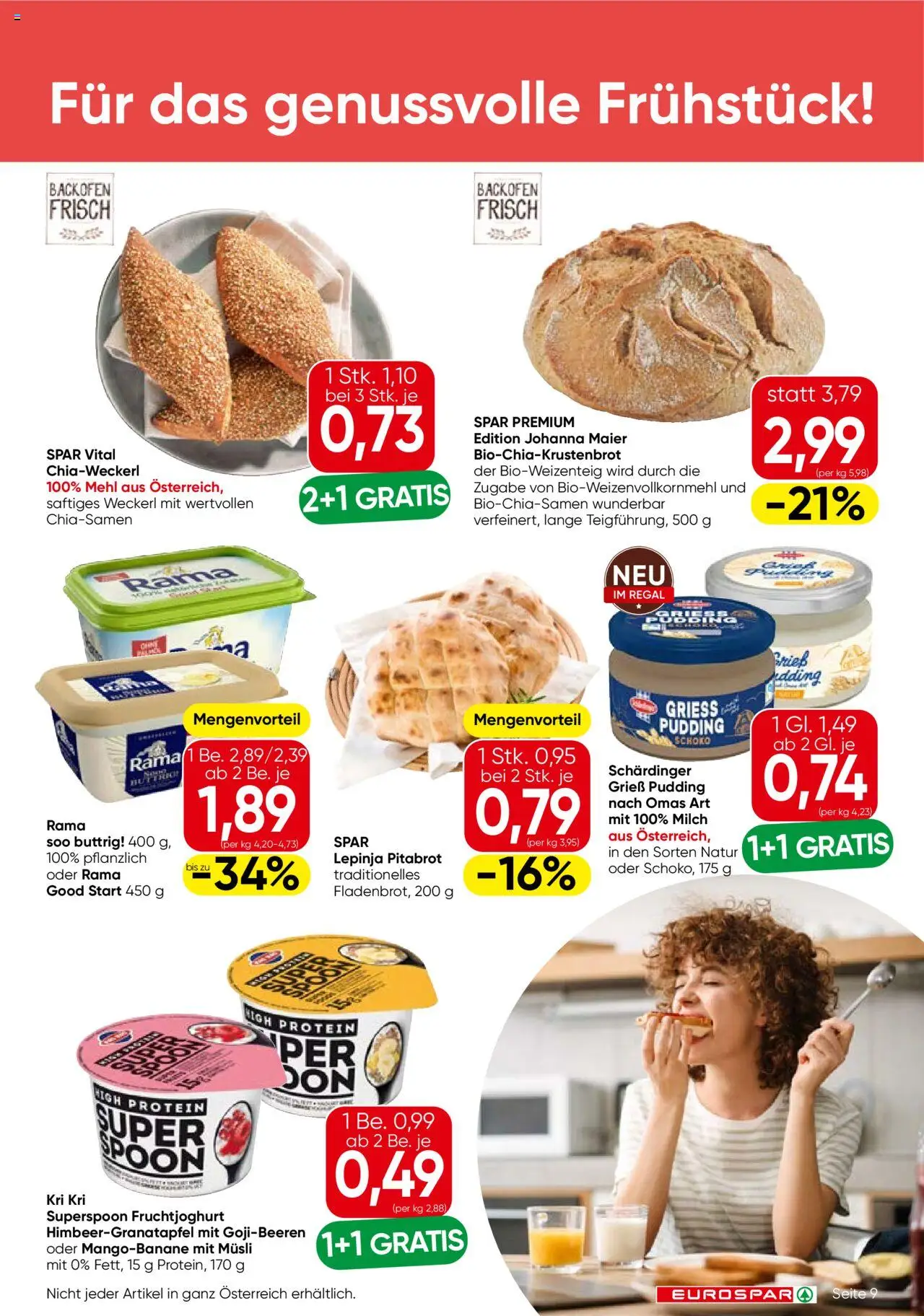 Eurospar Flugblatt - Oberösterreich gültig ab 11.09.2025 | Seite: 9 | Produkte: Matériel de rangement Fitness, Regal, Milch