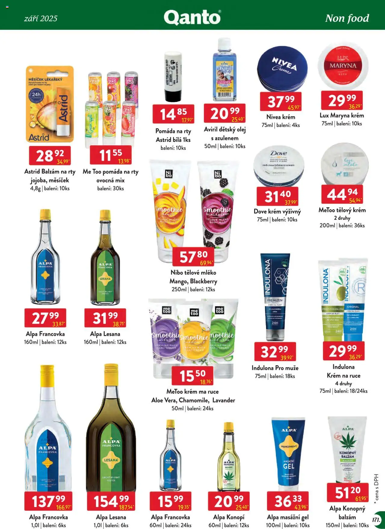 Astur & Qanto leták - Velkoobchod 09/2025 od 01.09.2025 | Strana: 171 | Produkty: Balzám na rty, Krém, Alpa, Smoothie