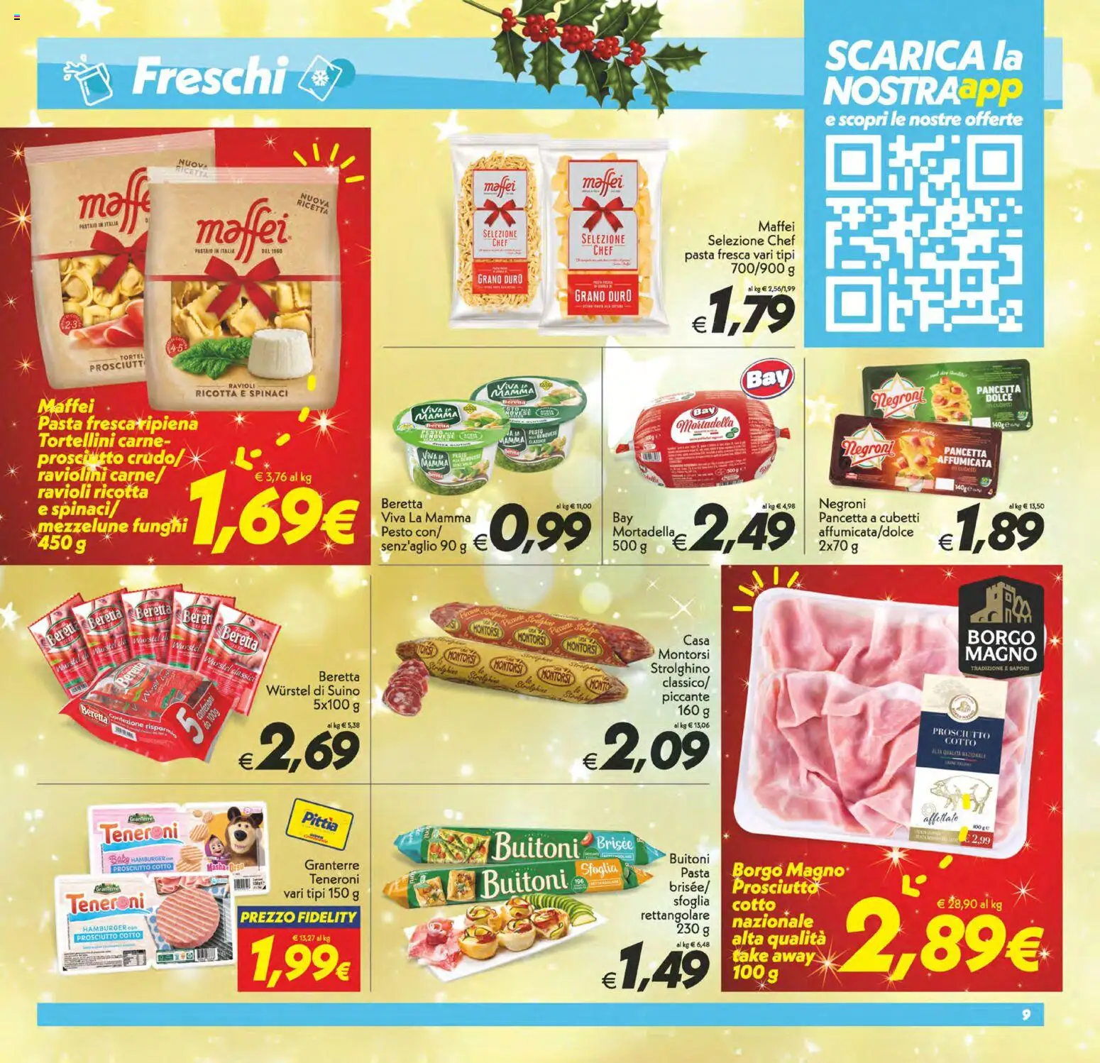 Volantino SuperConveniente del 05.12.2025 | Pagina: 9 | Prodotti: Sale, Prosciutto, Wurstel, Ricotta