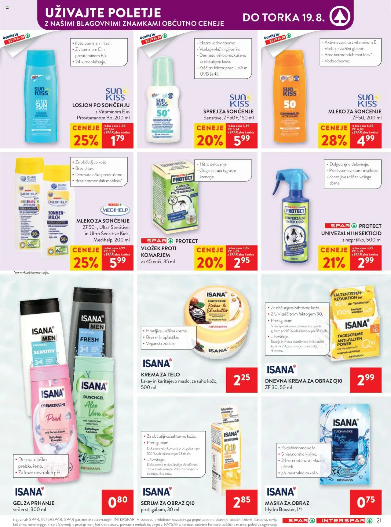 Spar katalog 33/25 │ velja od 13.08.2025 | Stran: 29 | Izdelki: Gel za prhanje, Maska za obraz, Krema, Krema za telo