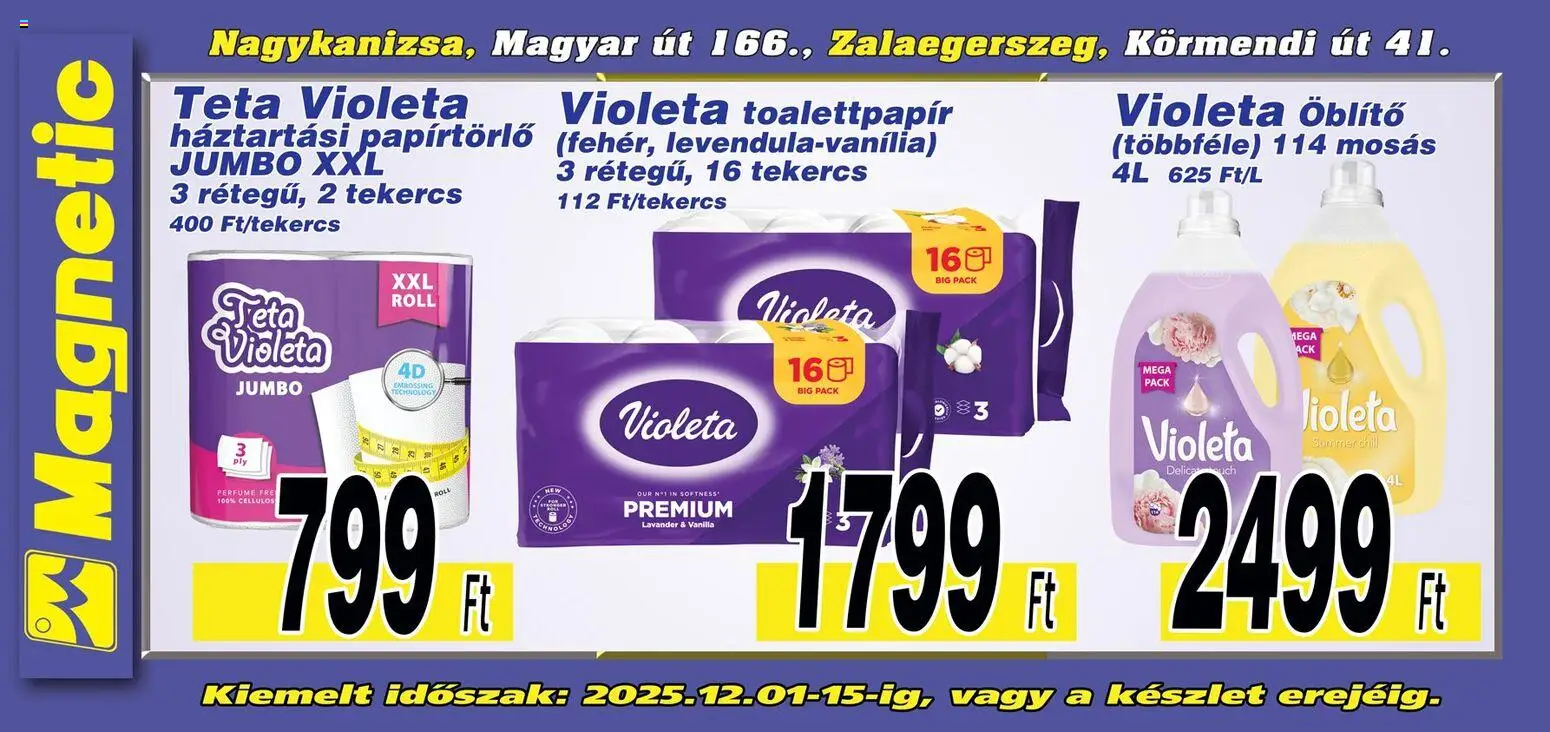 Magnetic akciós ujság - amely érvényes a következő dátumtól: 01.12.2025 | Oldal: 1 | Termékek: Papírtörlő, Öblítő