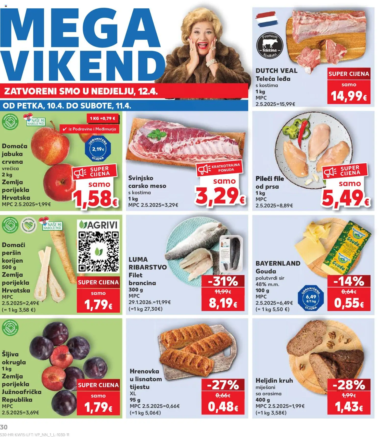 Kaufland katalog | vrijedi od 08.04.2026 | Stranica: 30 | Proizvodi: Teletina, Peršin, Gouda, Jabuka