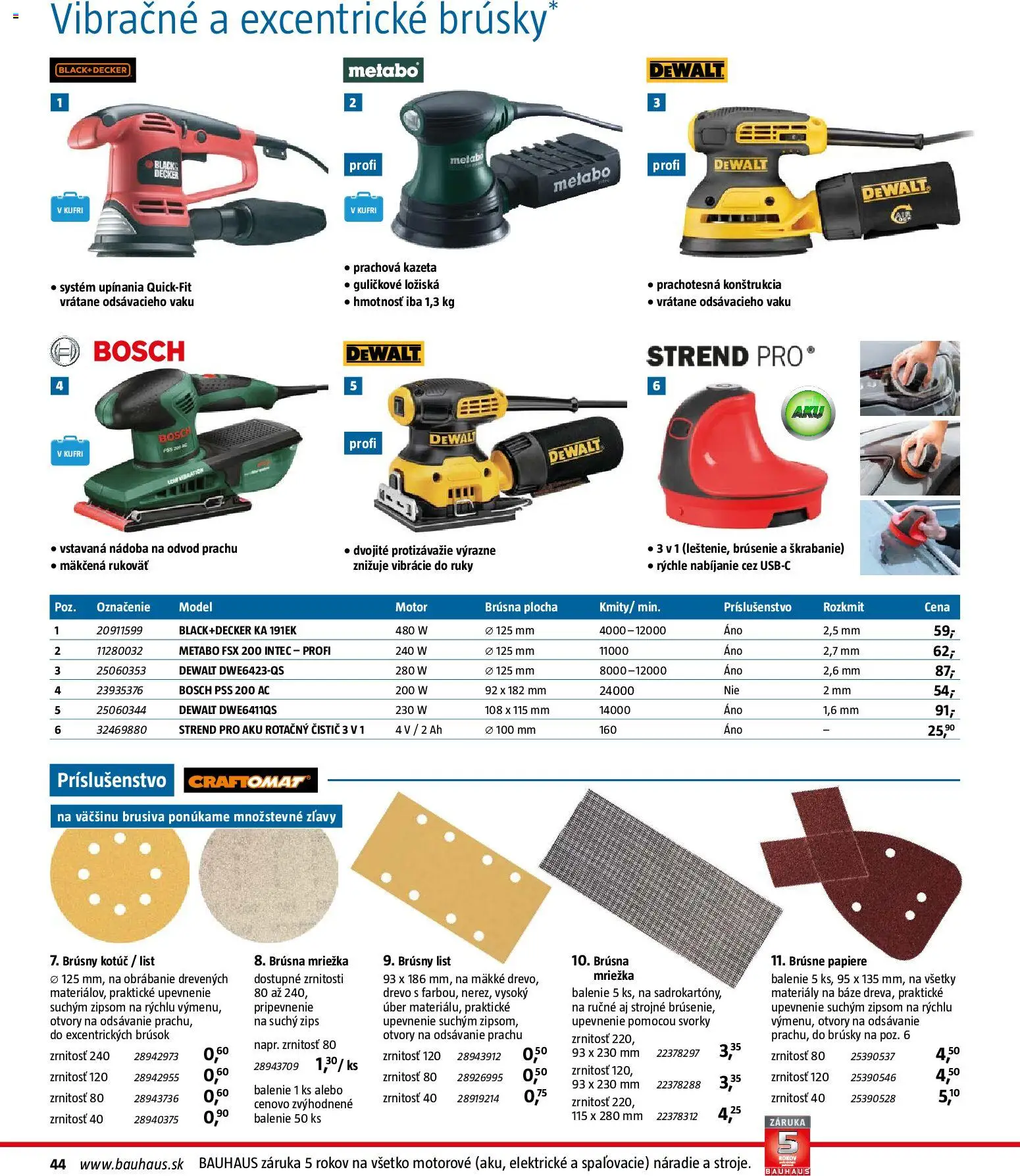 Nové Bauhaus akcie – leták je platný od 26.01.2026 | Strana: 44 | Produkty: Náradie, Aku, Bosch, Metabo