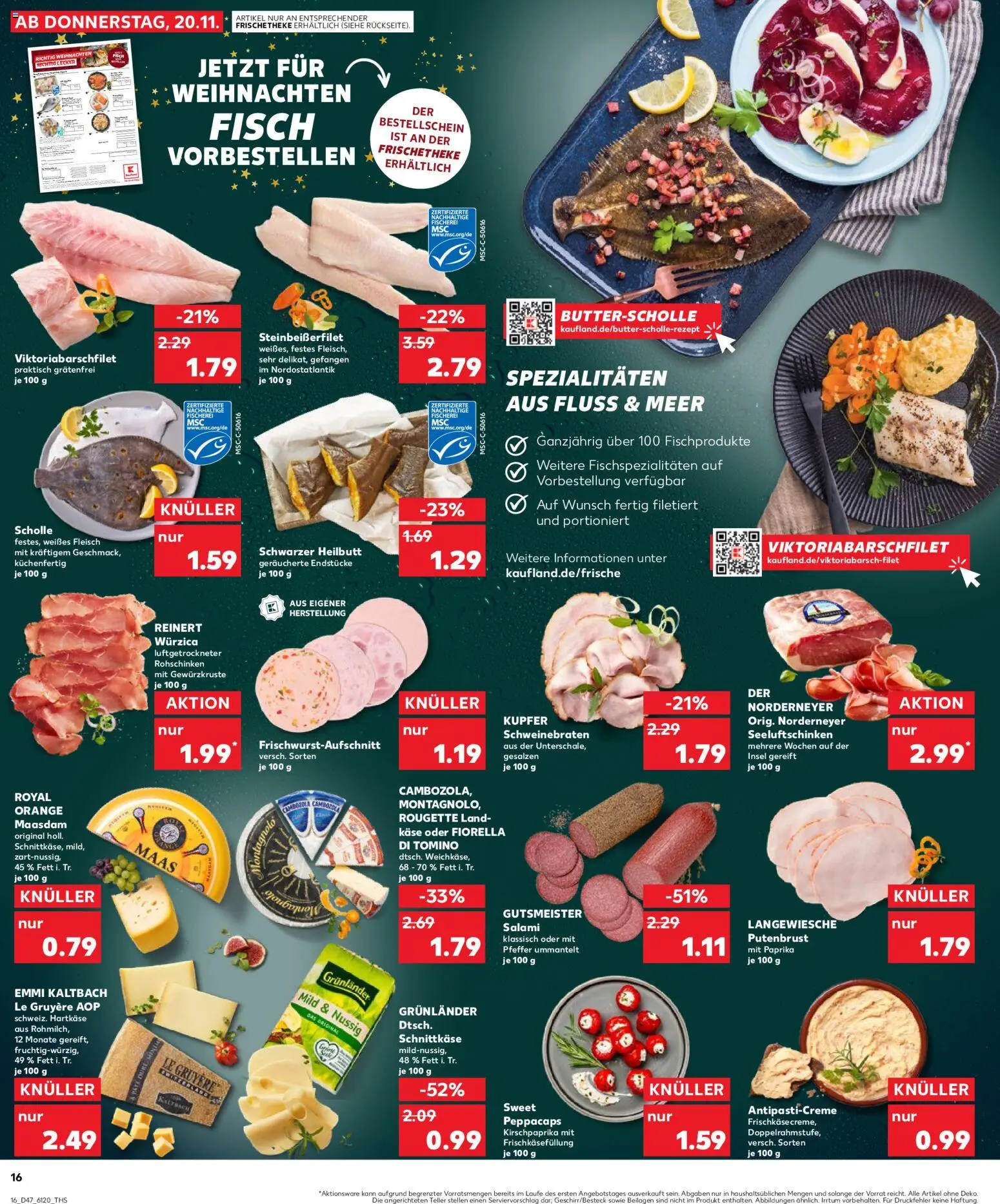 Kaufland prospekt Bremen	 – gültig ab 23.11.2025 | Seite: 16 | Produkte: Käse, Fisch, Paprika, Grunlander