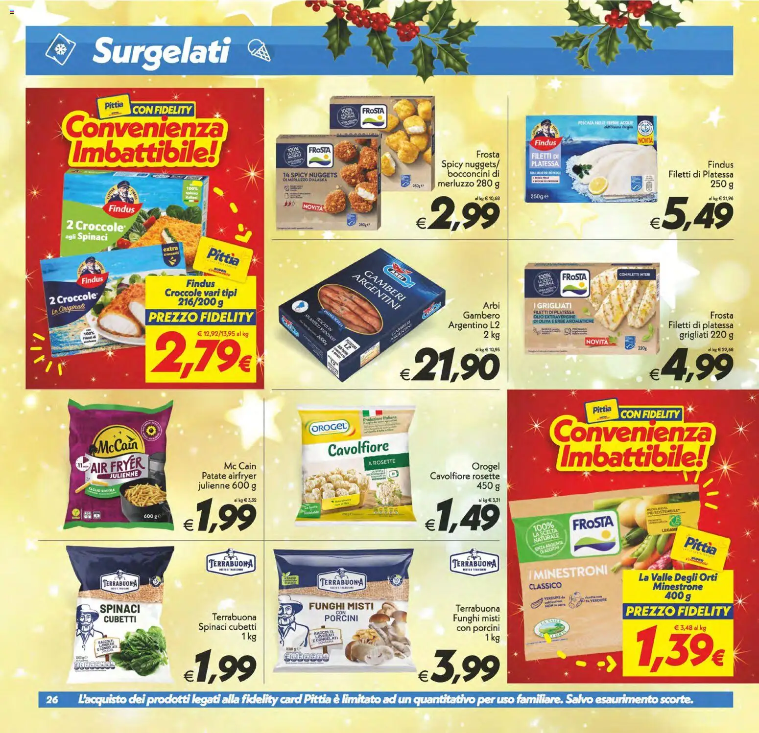 Volantino SuperConveniente del 05.12.2025 | Pagina: 26 | Prodotti: Merluzzo, Gamberi, Nuggets, Olio