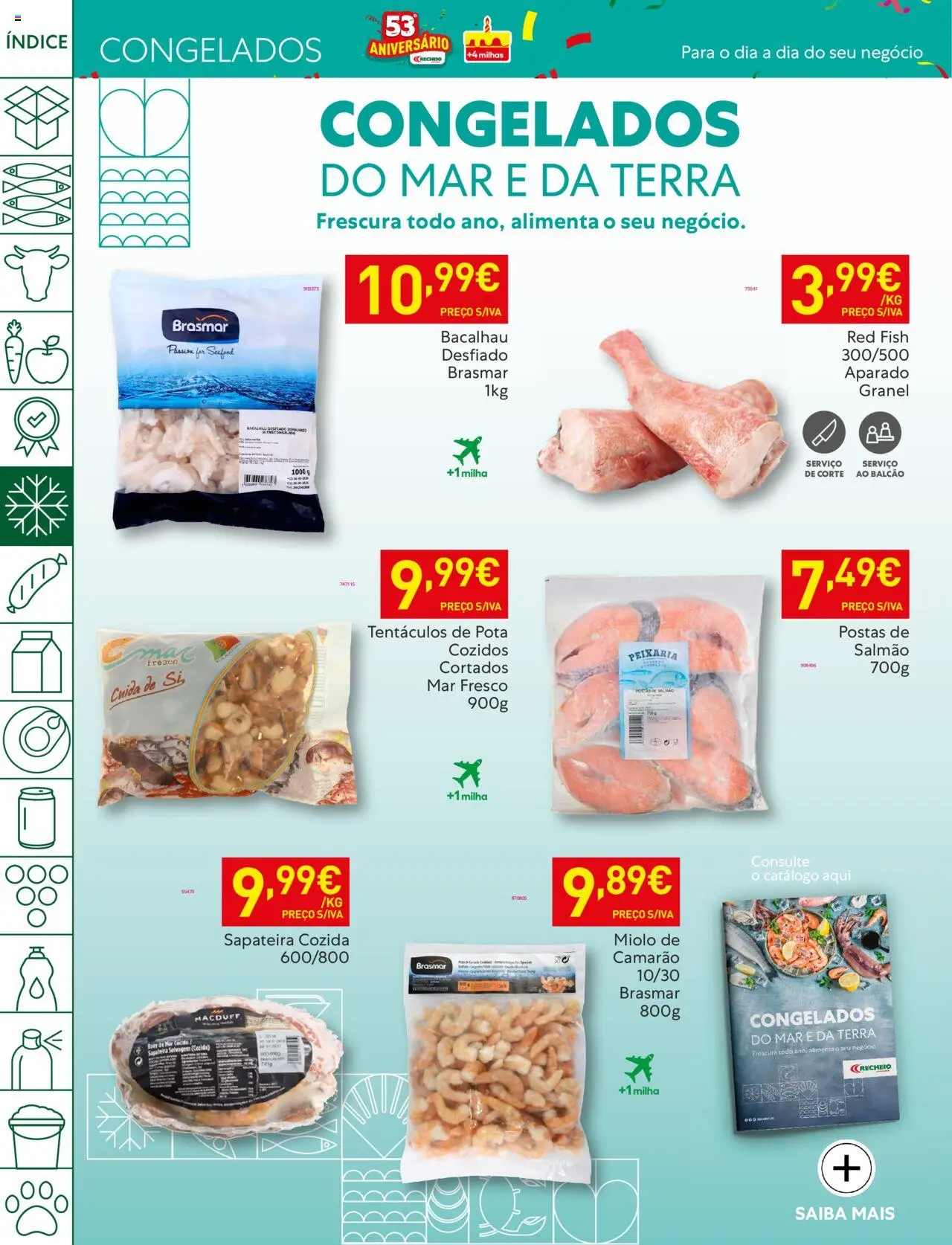 Recheio folheto │ válido de 21.10.2025 | Página: 18 | Produtos: Bacalhau, Camarão, Salmão, Sapateira