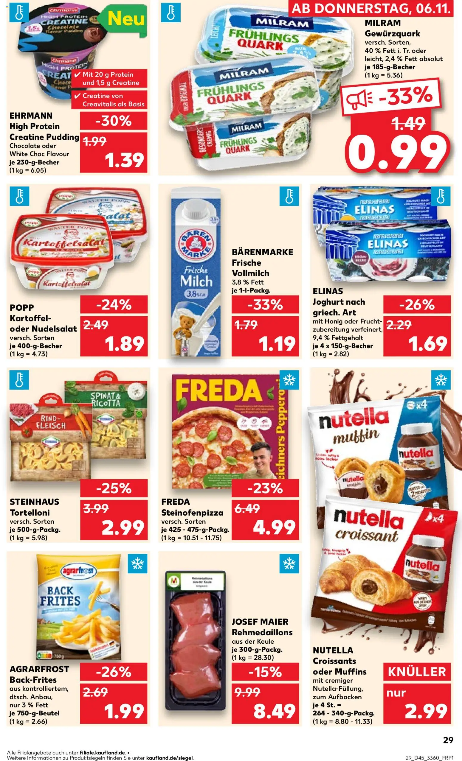 Kaufland prospekt Berlin	 – gültig ab 06.11.2025 | Seite: 29 | Produkte: Quark, Pudding, Croissant, Pizza