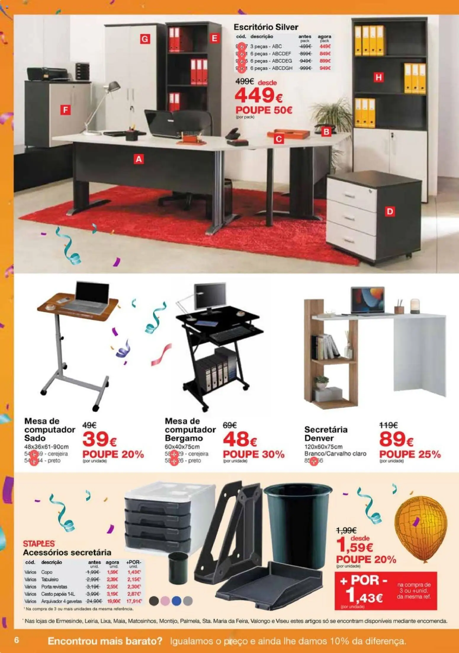 Staples - Festa das Cadeiras e Mobiliário │ válido de 06.11.2025 | Página: 6 | Produtos: Computador, Porta, Mesa