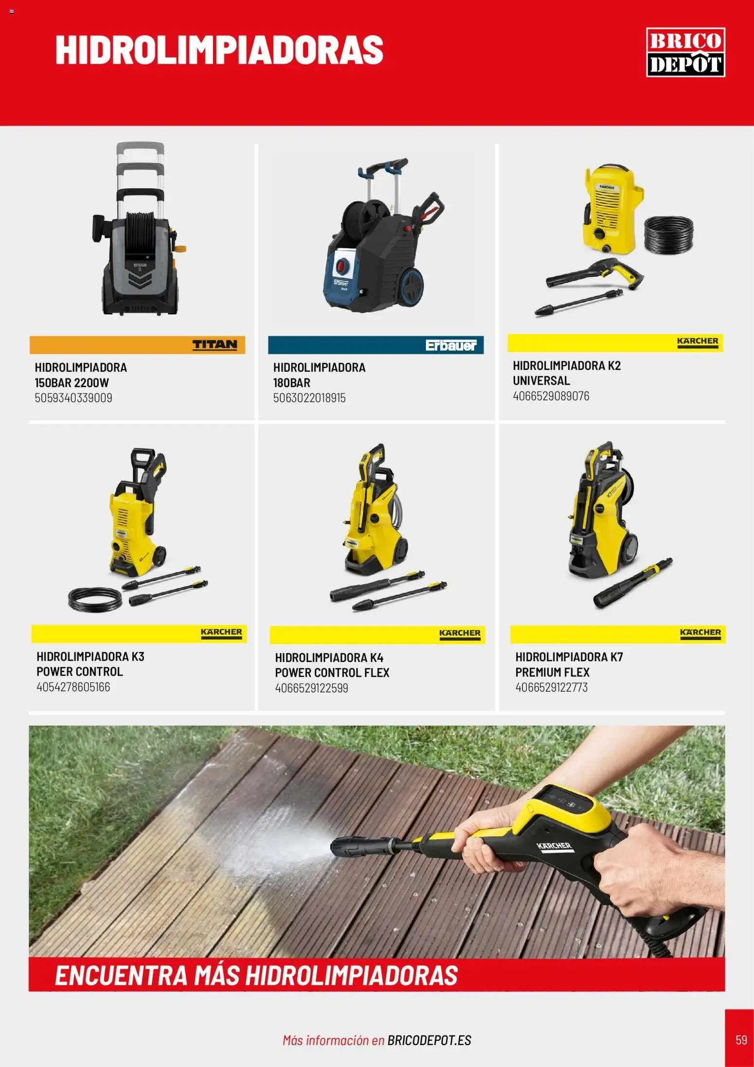 Brico Depôt folleto Jardín 2026 │ válido desde el 02.04.2026 | Página: 59 | Productos: Hidrolimpiadora