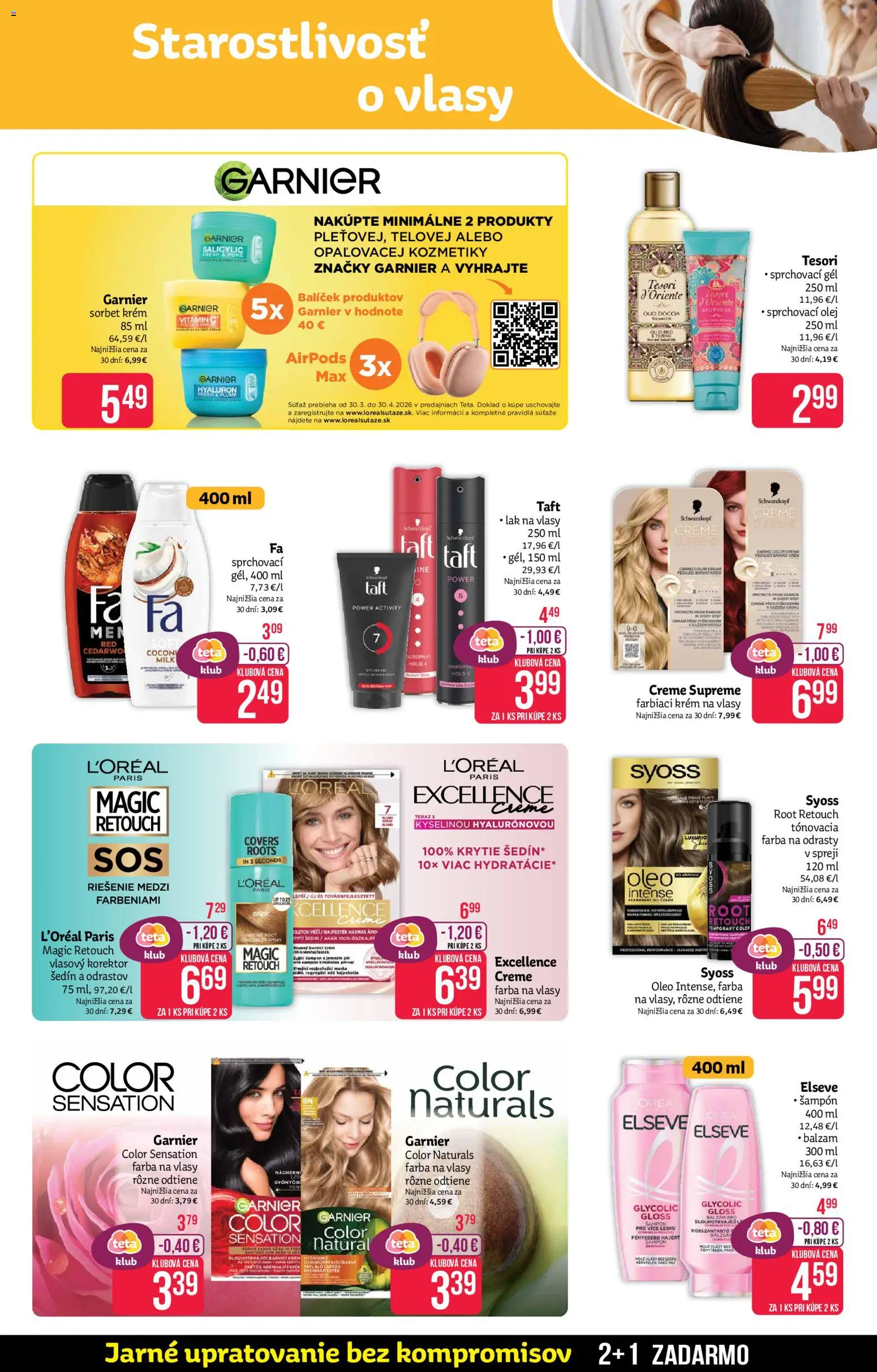 Nové Teta drogerie akcie – leták je platný od 13.04.2026 | Strana: 7 | Produkty: Airpods, Farba na vlasy, Maska