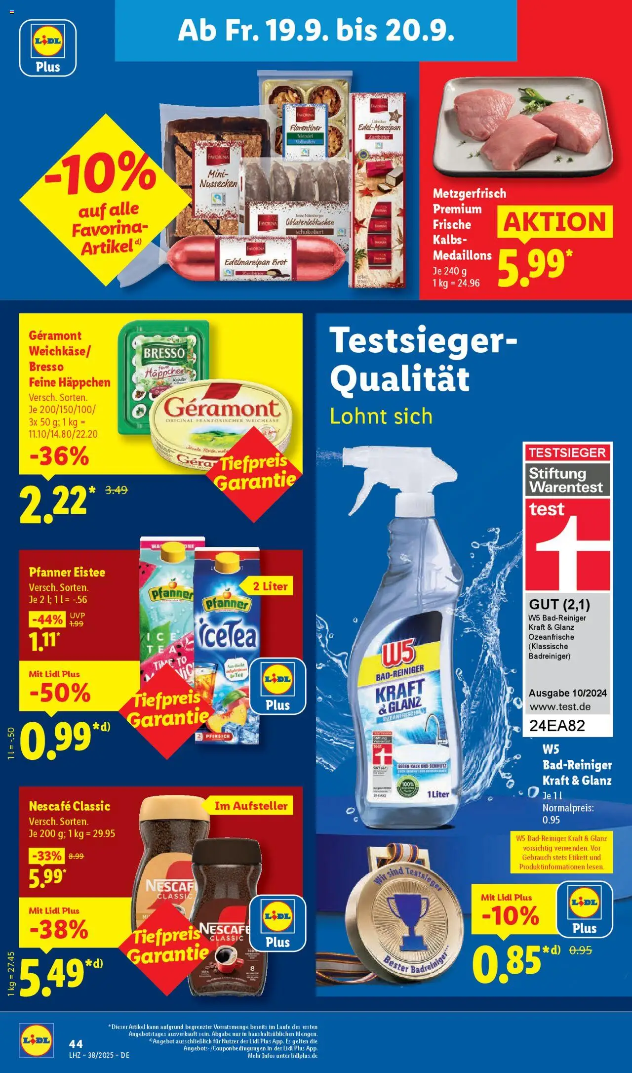 Lidl Prospekt Aarbergen – gültig ab 15.09.2025 | Seite: 66 | Produkte: Geramont, Bresso, Pfirsich, Brot
