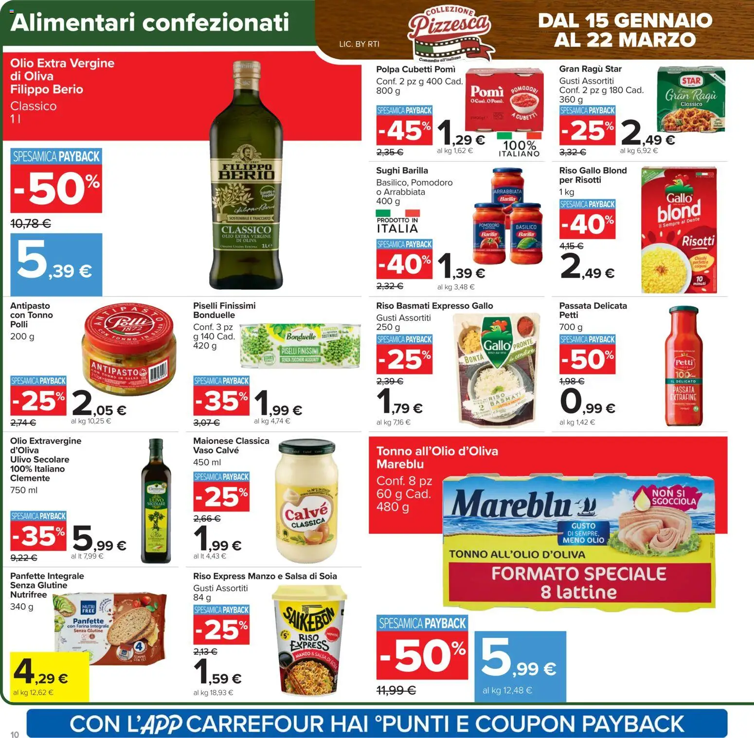 Volantino Carrefour del 27.01.2026 | Pagina: 10 | Prodotti: Riso, Manzo, Olio, Ragú