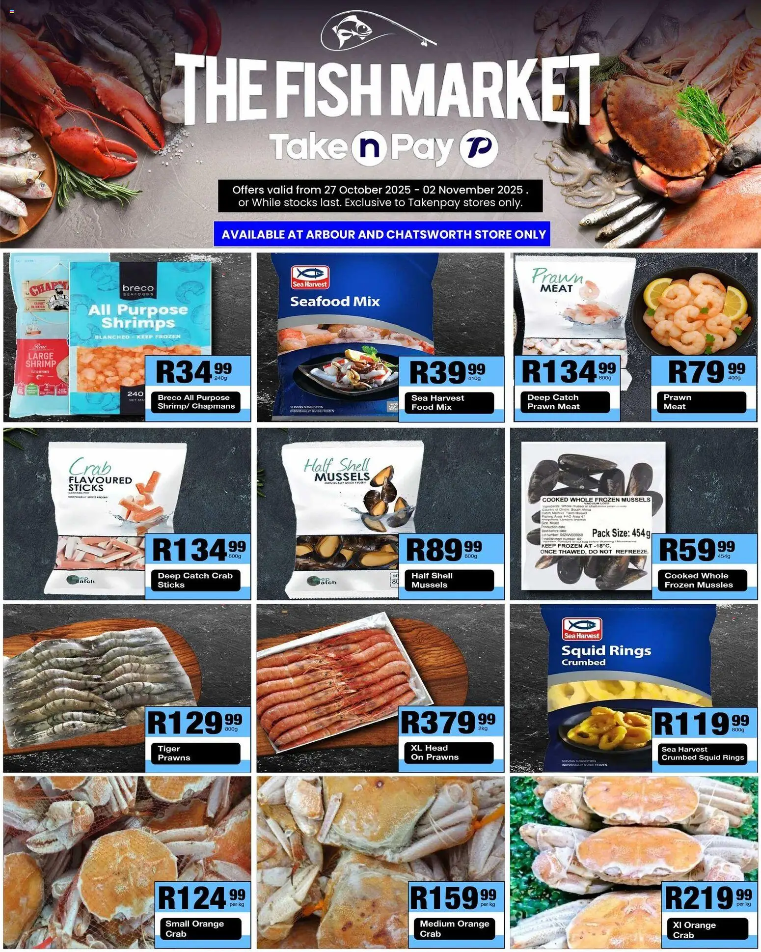 New Take n Pay catalogue – valid from 27.10.2025 | Page: 22 | Products: Fish, Seafood