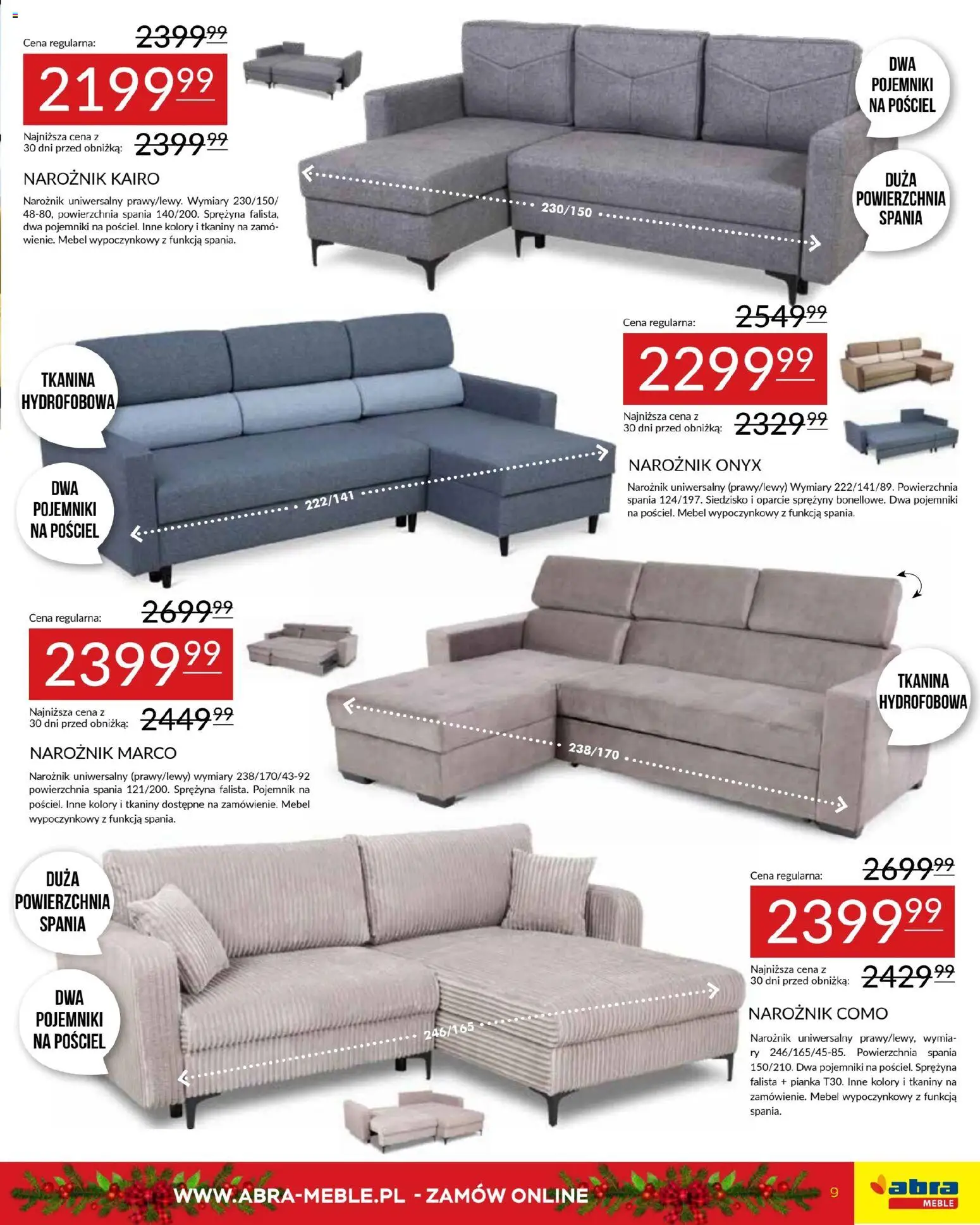 Abra meble Gazetka od 03.12.2025 | Strona: 9 | Produkty: Pościel
