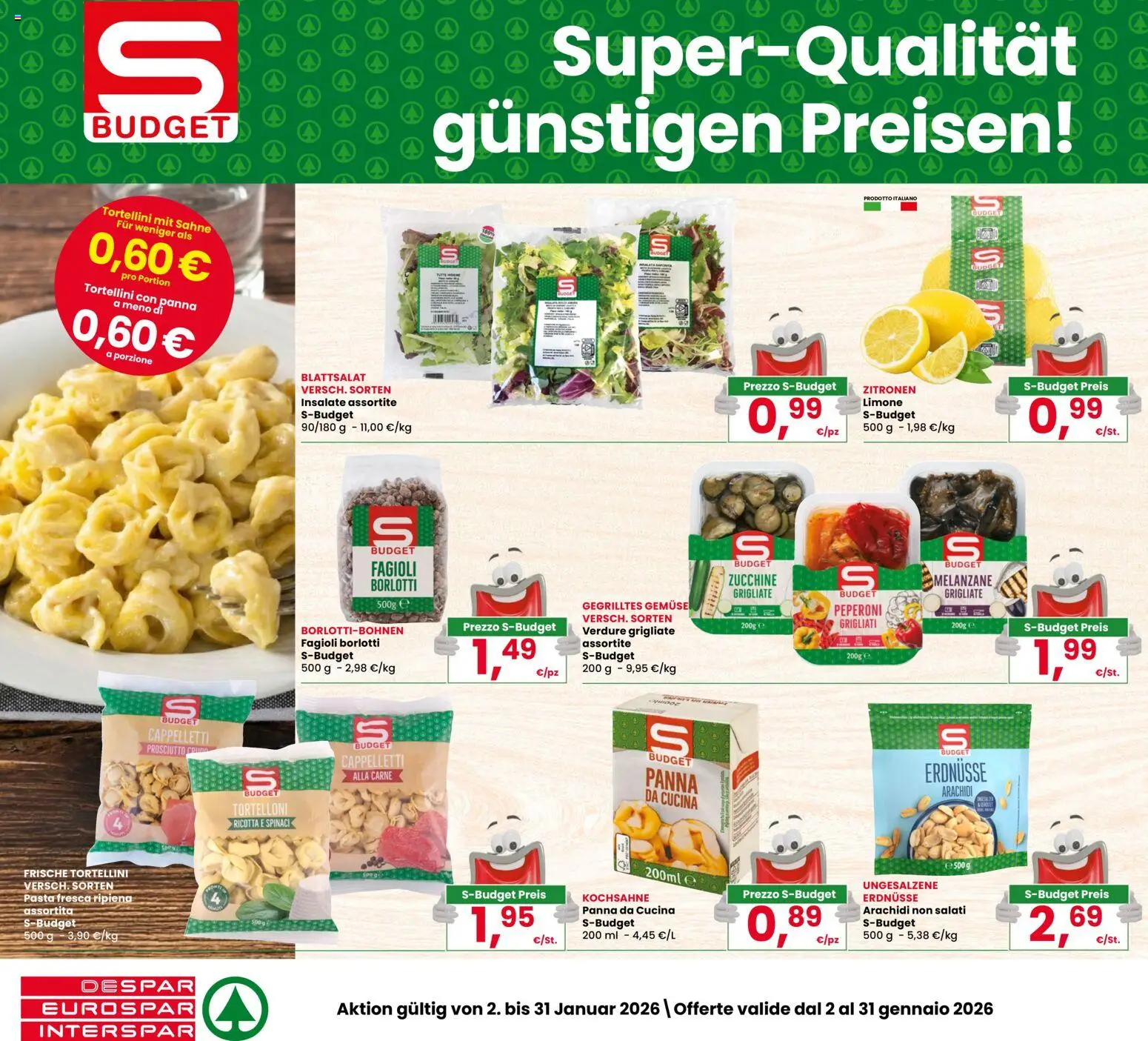 Volantino Despar del 02.01.2026 | Pagina: 2 | Prodotti: Peperoni, Fagioli, Arachidi, Zucchine