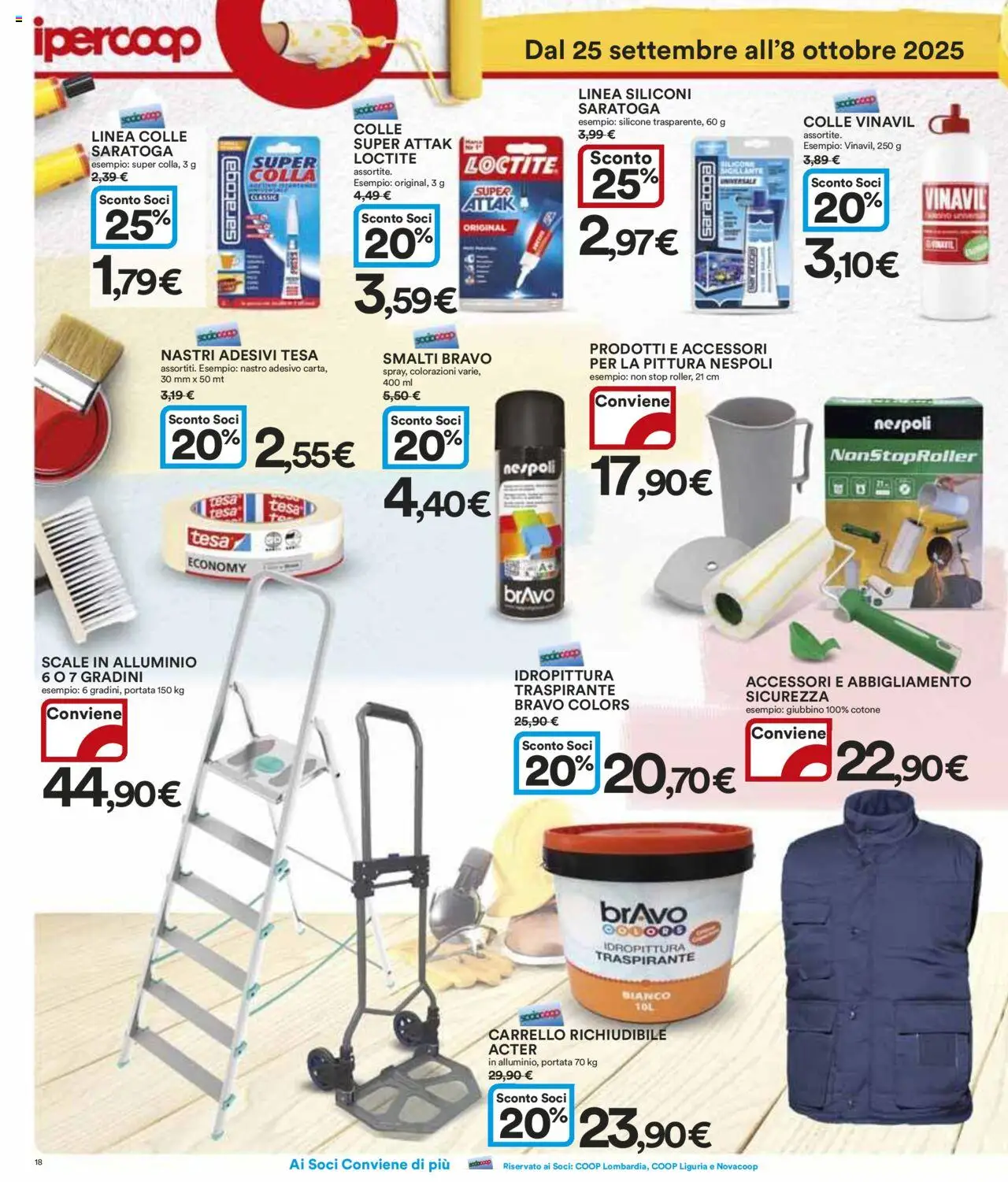 Volantino Ipercoop del 25.09.2025 | Pagina: 18 | Prodotti: Carrello, Nastro adesivo, Colla, Alluminio