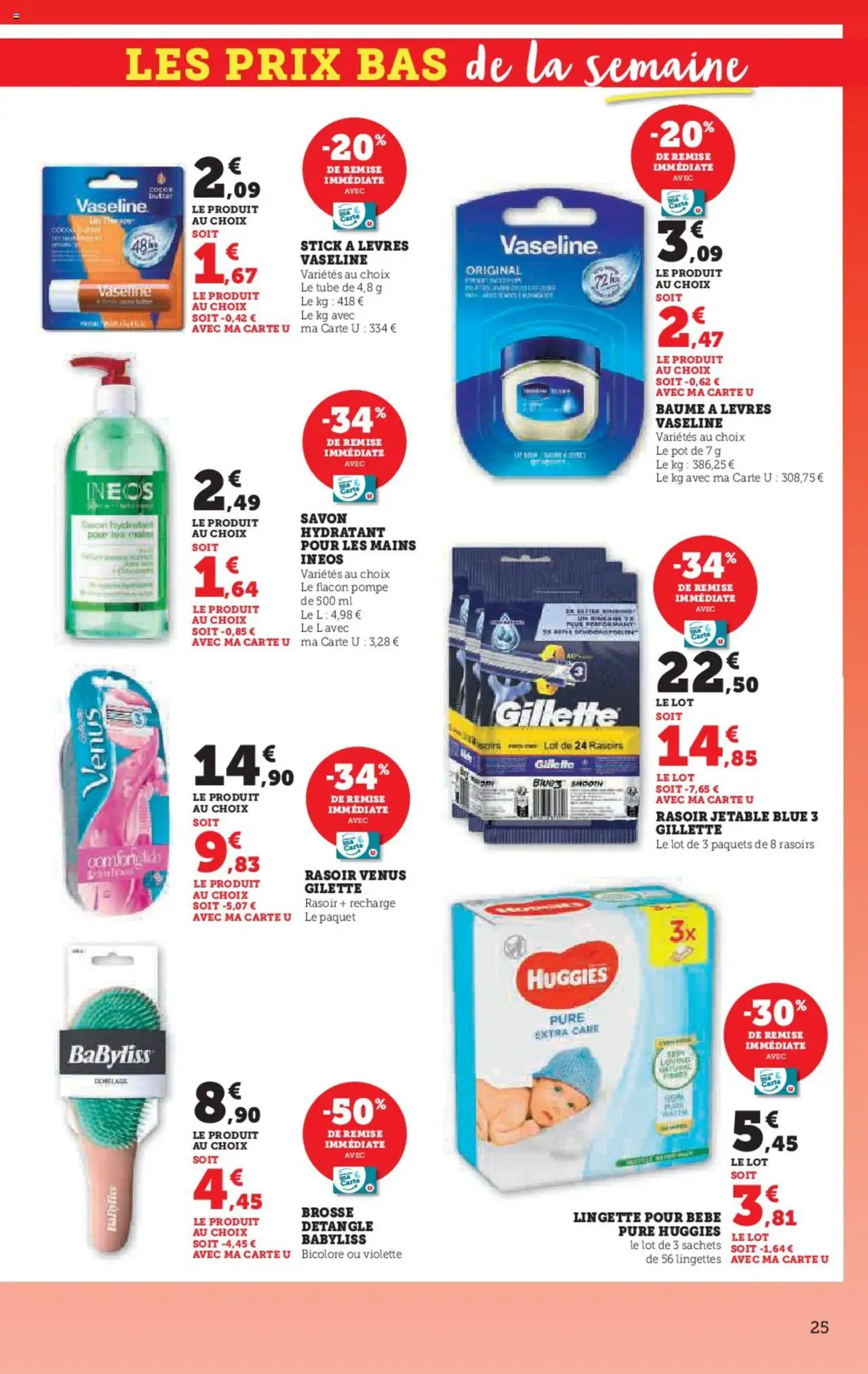  | Page: 25 | Produits: Baume à lèvres, Brosse, Savon, Vaseline