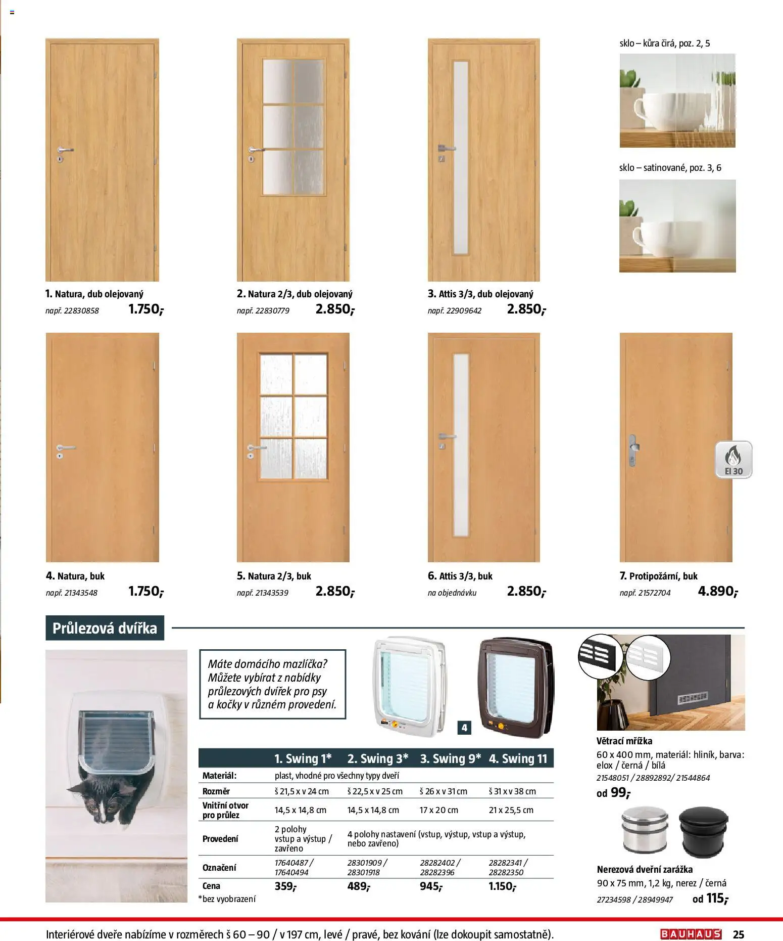 Bauhaus katalog Stavební prvky od 03.11.2025 | Strana: 25 | Produkty: Interiérové dveře, Dveřní zarážka