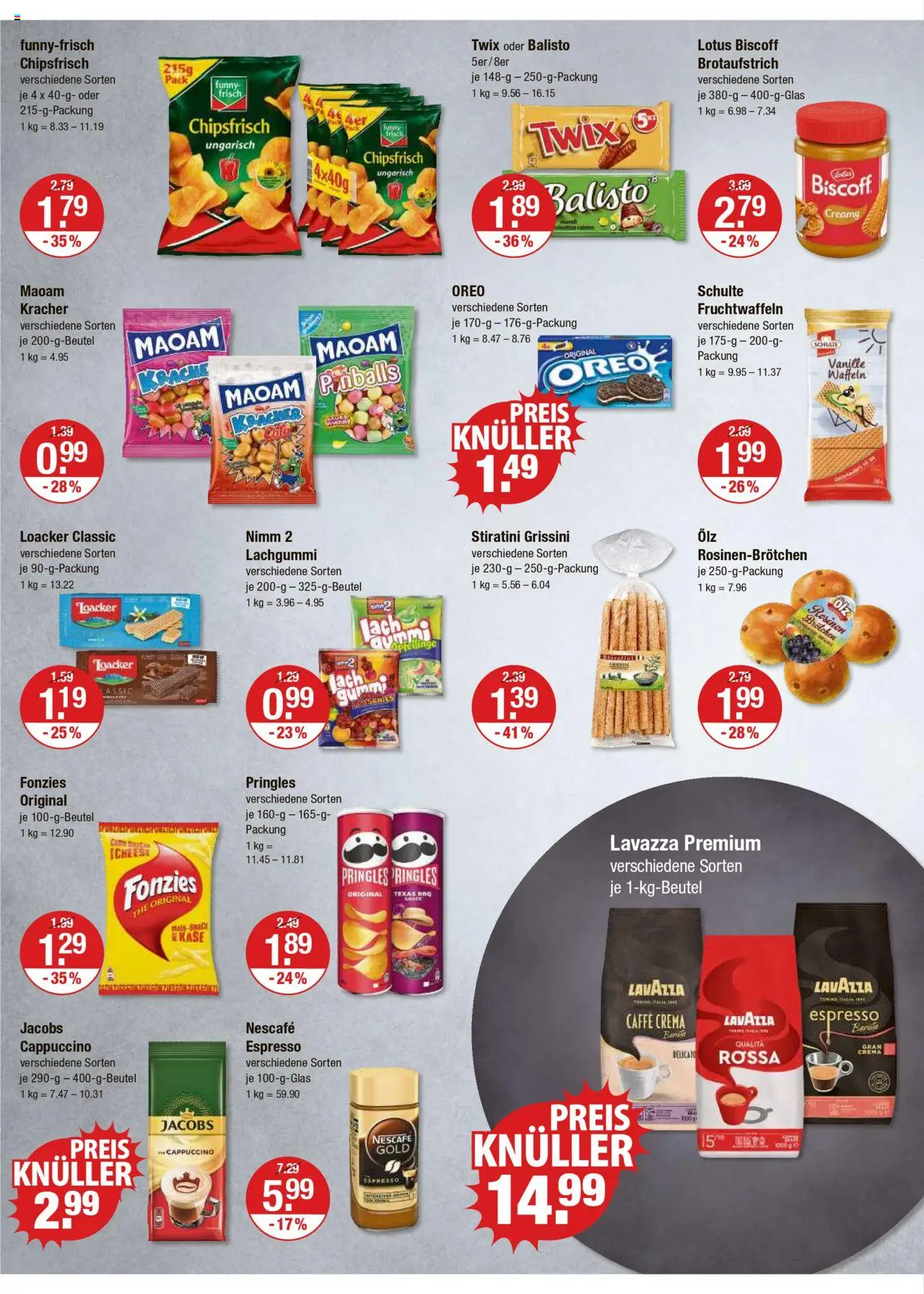 V-Markt - Oberpfalz - gültig ab dem 10.07.2025 | Seite: 8 | Produkte: Lavazza, Twix, Rosinen, Pringles