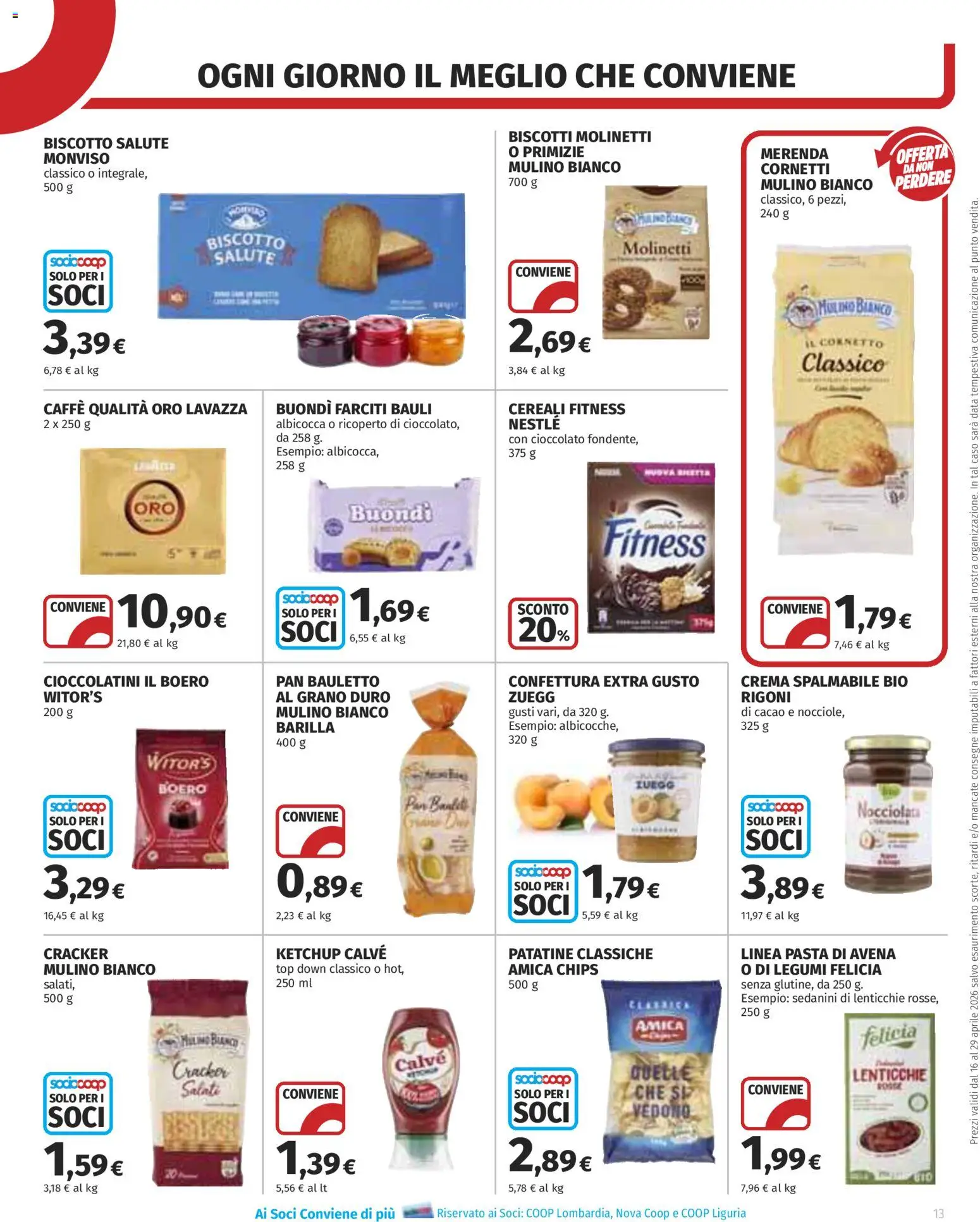 Volantino COOP del 16.04.2026 | Pagina: 13 | Prodotti: Caffè, Cioccolato, Cornetto, Ketchup