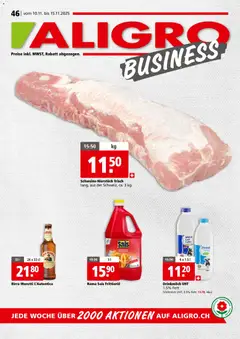 Aligro Aktionen Businesskunden - Schlieren, Gossau SG, Frauenfeld, Rapperswil-Jona, Sargans, Bern, Brüttisellen, Pratteln, Emmen, Spreitenbach ab 10.11.2025 gültig