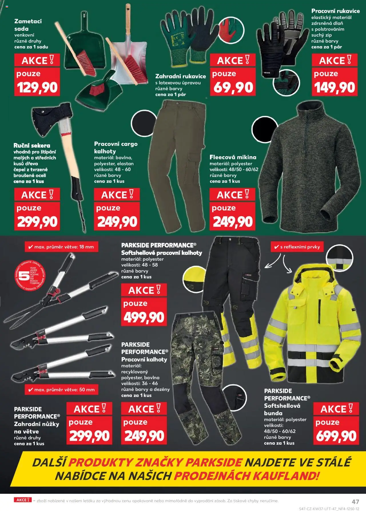 Kaufland leták od 10.09.2025 | Strana: 47 | Produkty: Sekera, Nůžky, Zahradní rukavice, Zahradní nůžky