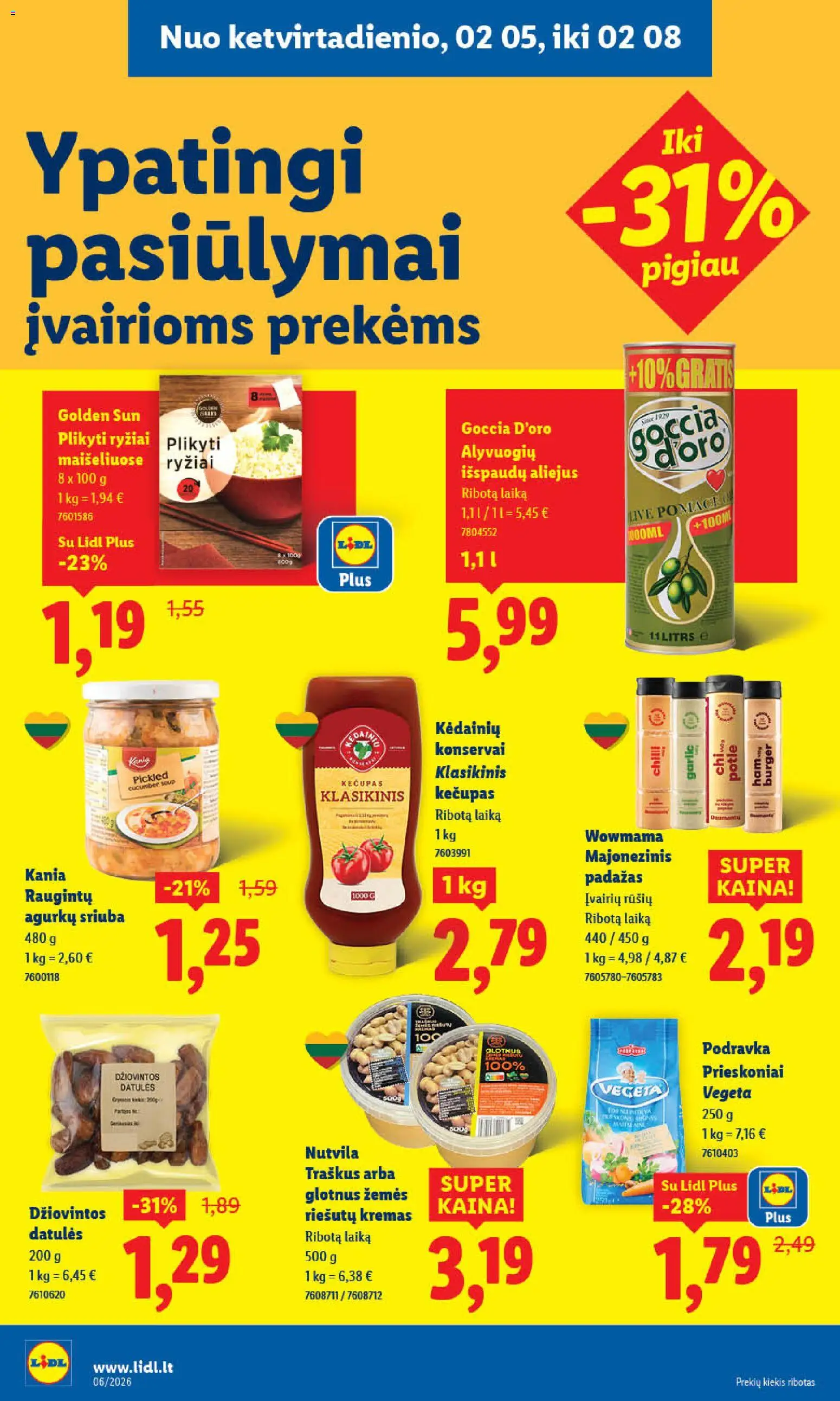 LIDL akcijos nuo 02.02.2026 | Puslapis: 32 | Prekių: Prieskoniai, Ryžiai, Padažas, Kečupas