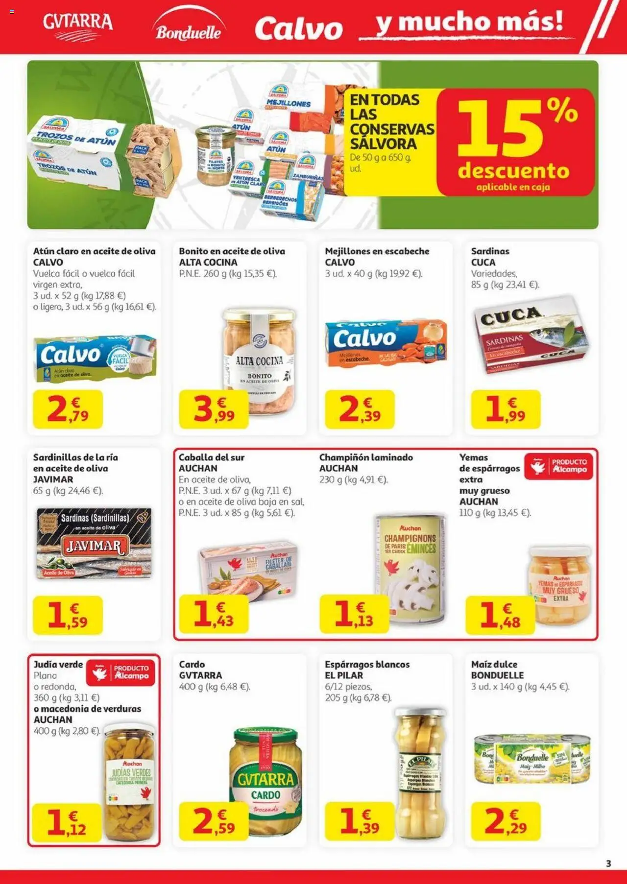 Alcampo - Canarias │ válido desde el 23.10.2025 | Página: 3 | Productos: Berberechos, Sardinillas, Cocina, Caja