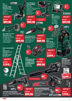 PARKSIDE PERFORMANCE® Aku fukar listí PPTLBA 40-Li C3, max. průtok vzduchu: 800 m³/h, cena za 1 kus od 10.09.2025 | Strana: 45