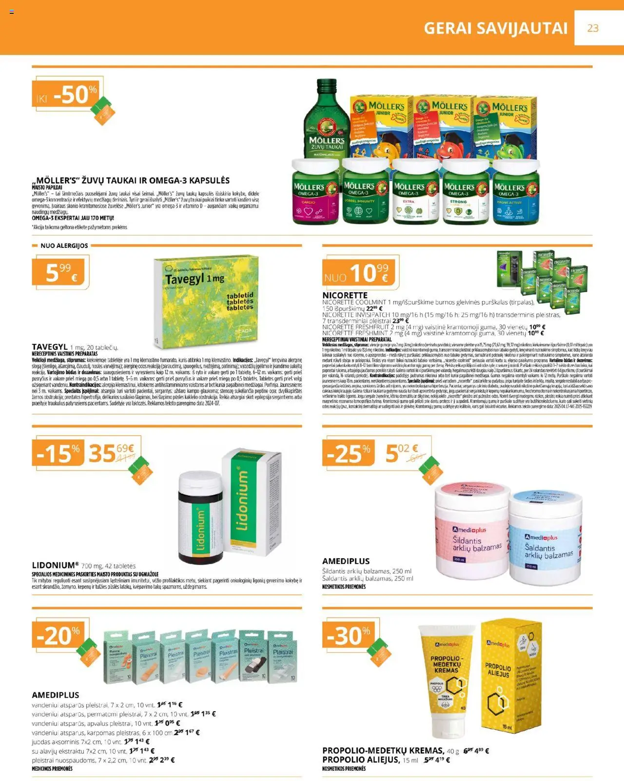 Gintarinė - Leidinys│galioja nuo 01.08.2025 | Puslapis: 23 | Prekių: Balzamas, Kremas, Aliejus