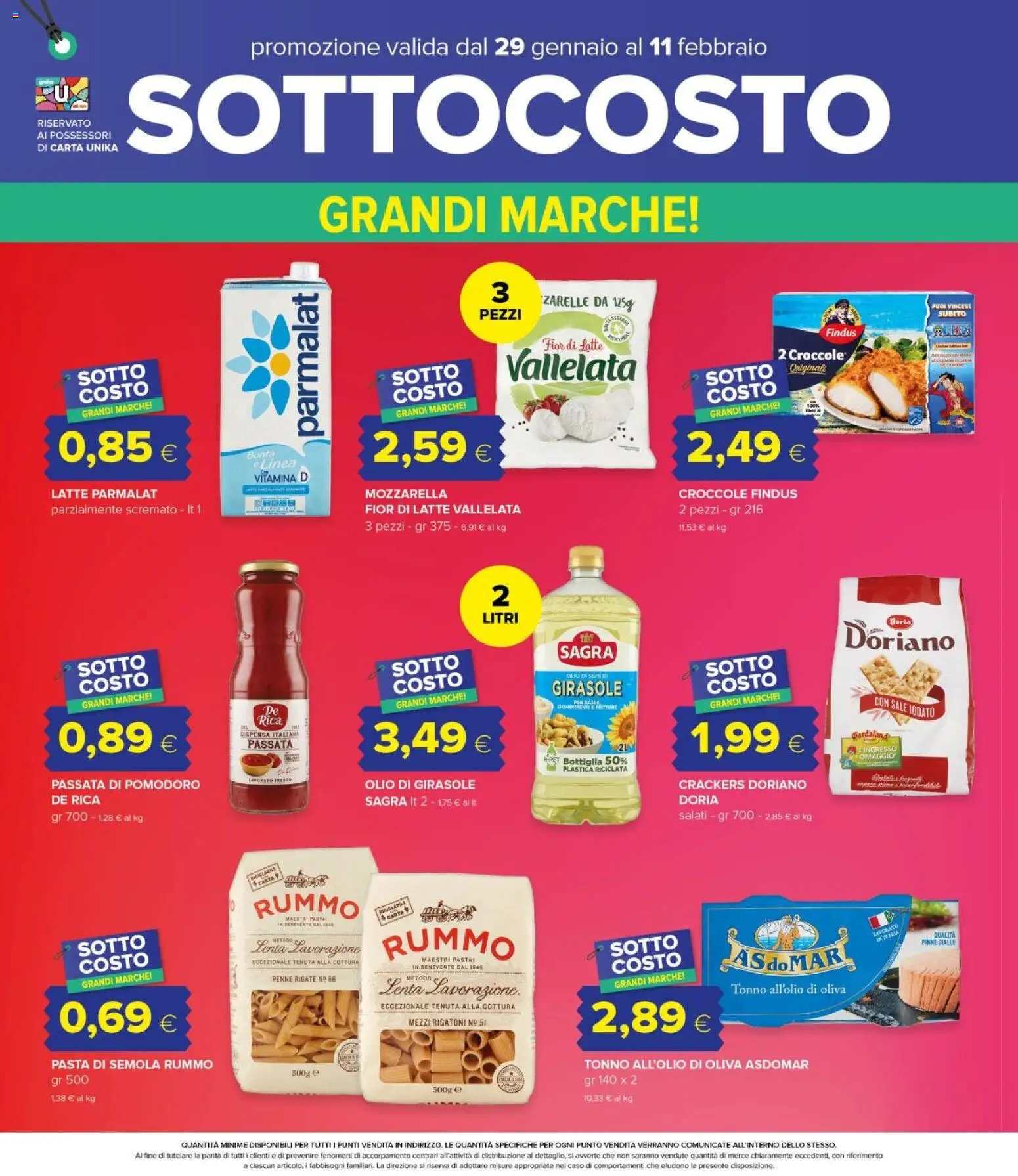 Volantino Oasi del 29.01.2026 | Pagina: 8 | Prodotti: Pomodoro, Latte, Crackers, Olio di semi di girasole