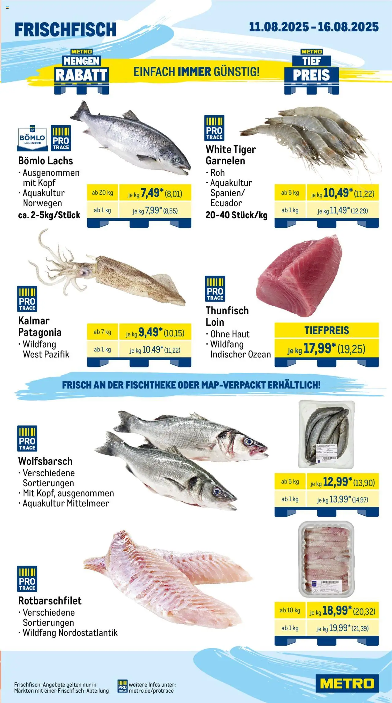 Metro Wochen-Angebote Gastro - gültig ab dem 11.08.2025 | Seite: 5 | Produkte: Thunfisch, Garnelen, Lachs