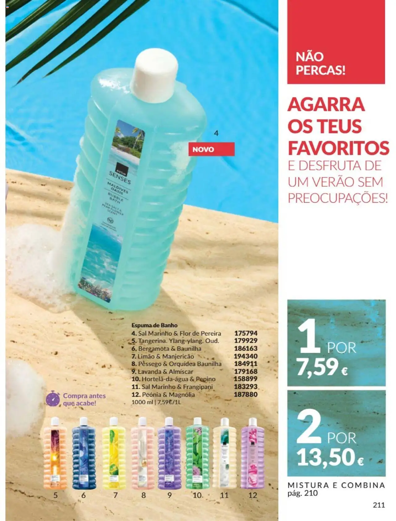 Catálogo Avon Campanha 6 │ válido de 01.06.2025 | Página: 211 | Produtos: Espuma de banho, Sal, Banho