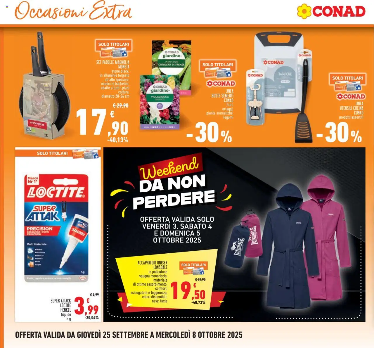 Volantino Conad del 25.09.2025 | Pagina: 22 | Prodotti: Spugna, Accappatoio, Tagliere, Alluminio