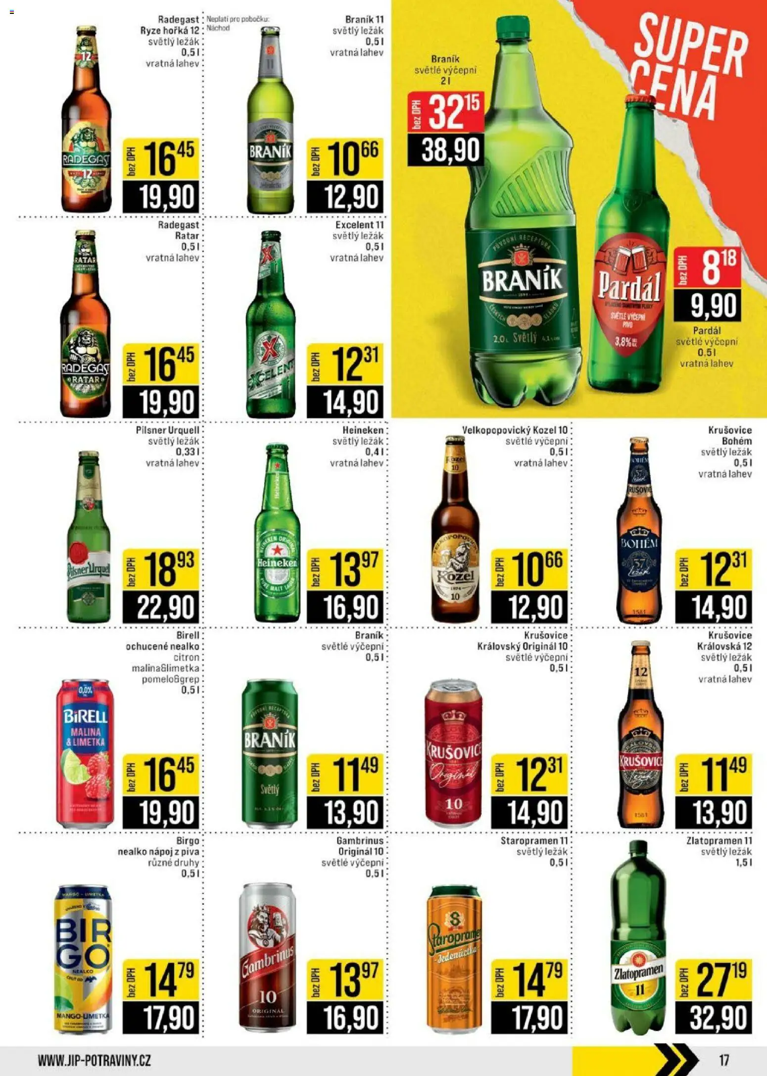 Jip leták - Cash & Carry od 25.02.2026 | Strana: 17 | Produkty: Zlatopramen, Excelent 11, Braník, Braník 11