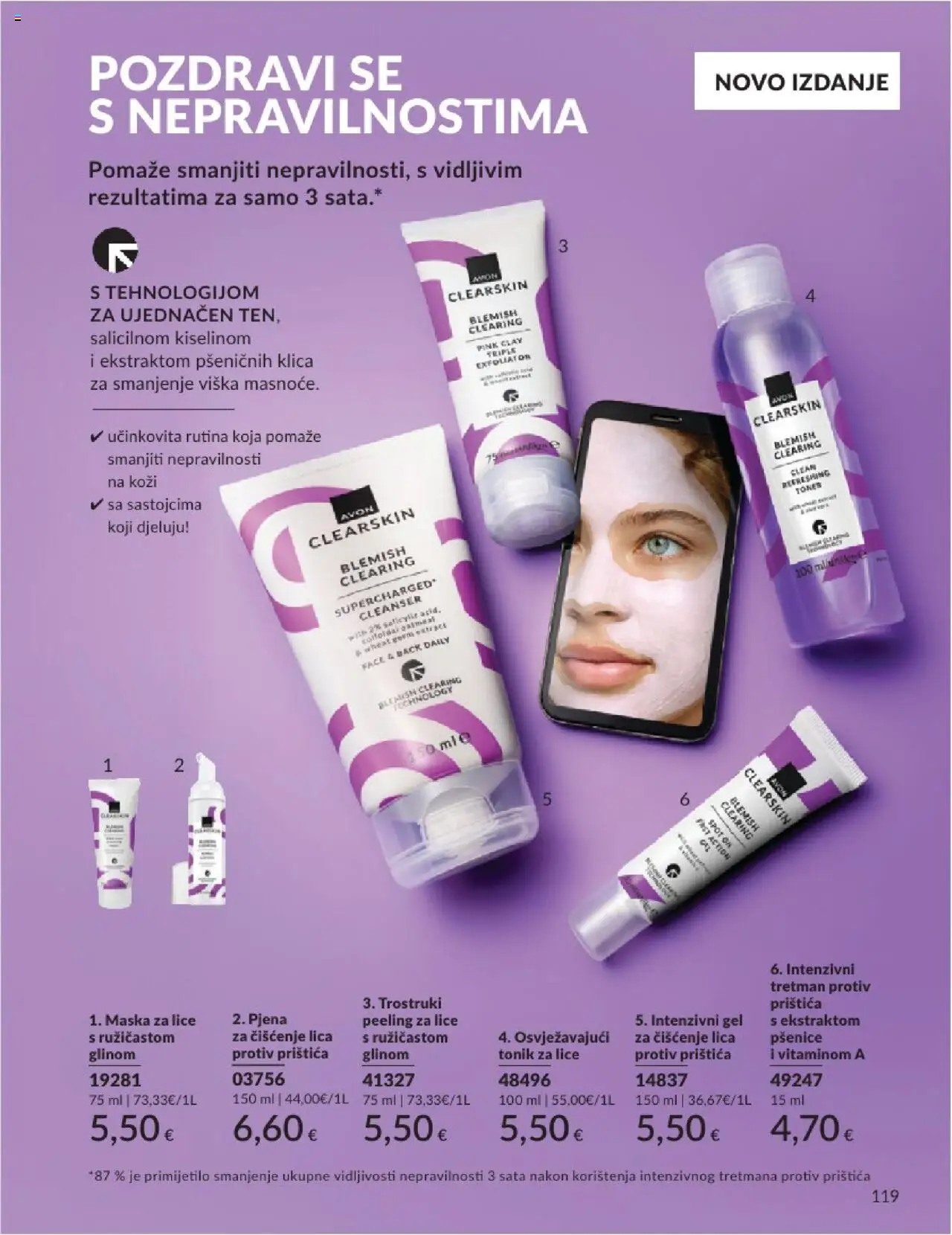 Avon katalog | vrijedi od 31.05.2025 | Stranica: 119 | Proizvodi: Gel za čišćenje lica, Maska za lice, Tonic, Toner
