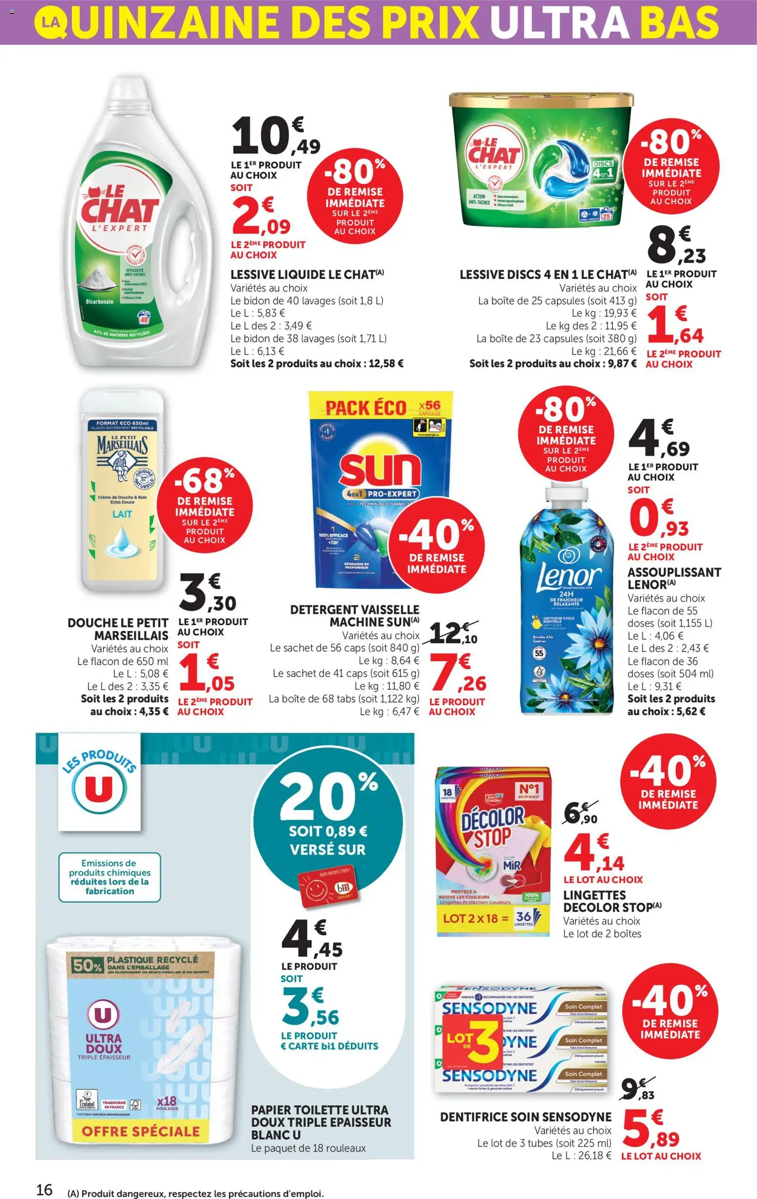 {H1} | Page: 16 | Produits: Lenor, Lessive Liquide, Lessive, Crème