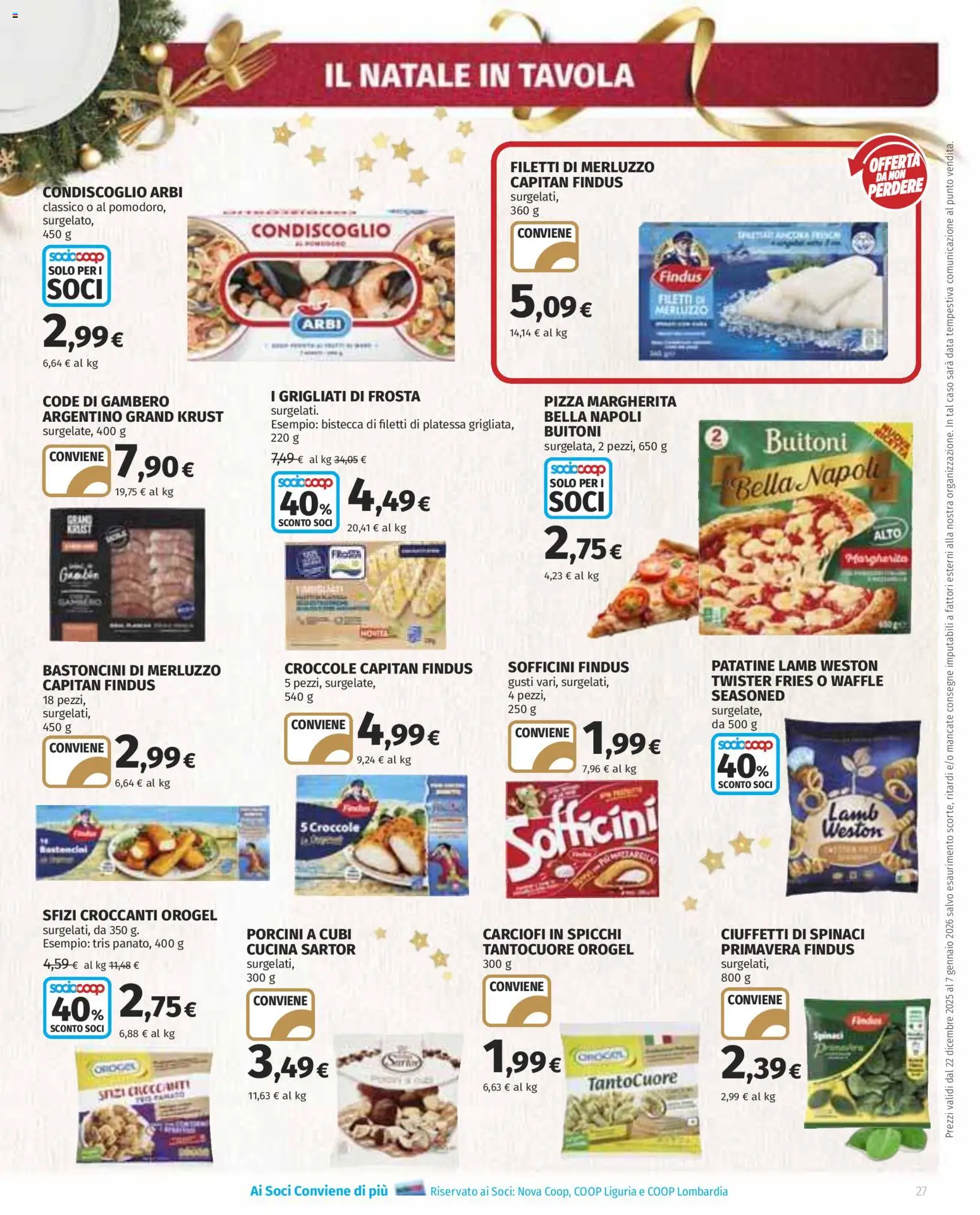 Volantino Ipercoop del 22.12.2025 | Pagina: 27 | Prodotti: Pizza, Merluzzo, Patatine, Data