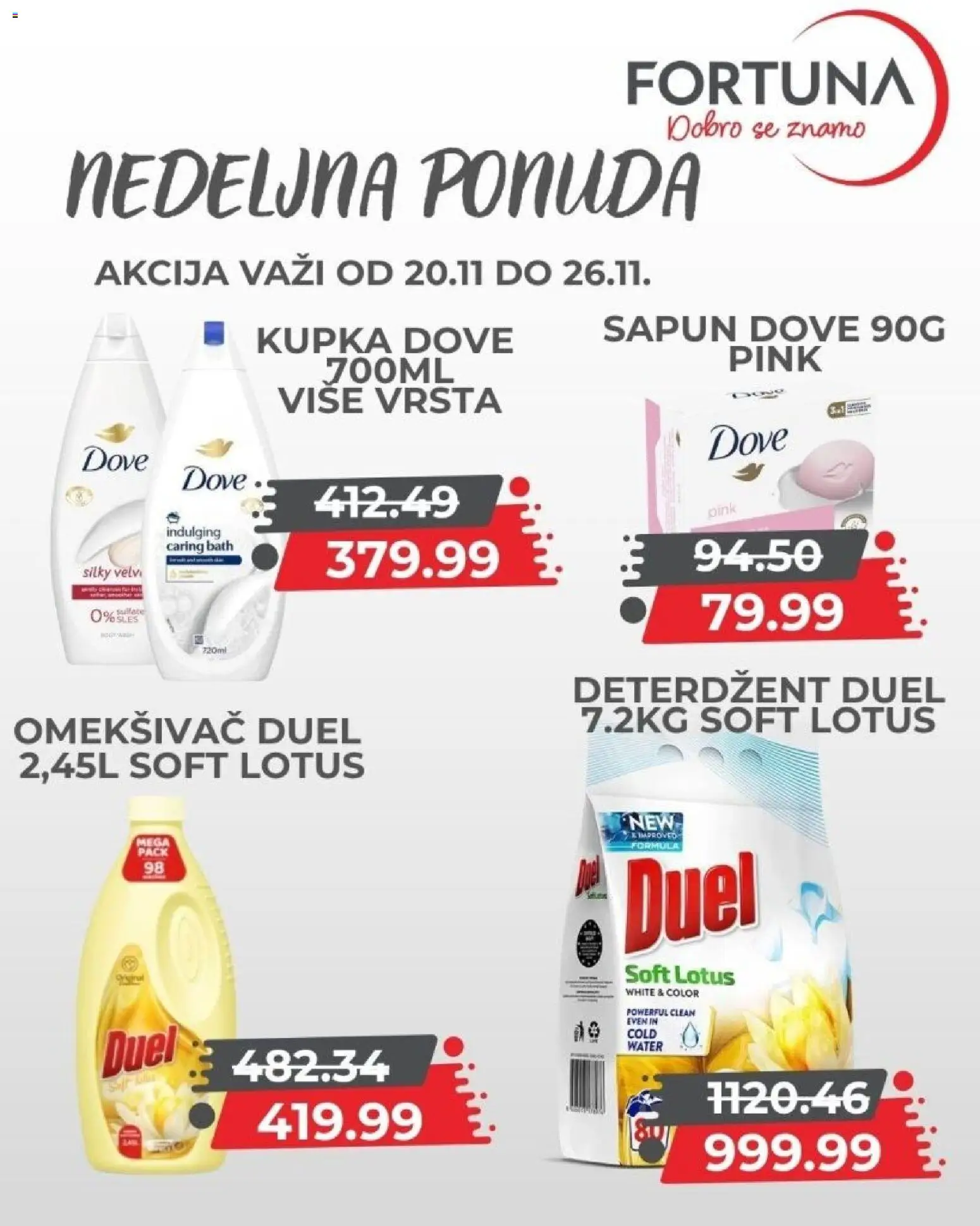 Fortuna Market katalog - važi od 20.11.2025 | Strana: 10 | Proizvode: Deterdžent, Sapun, Dove