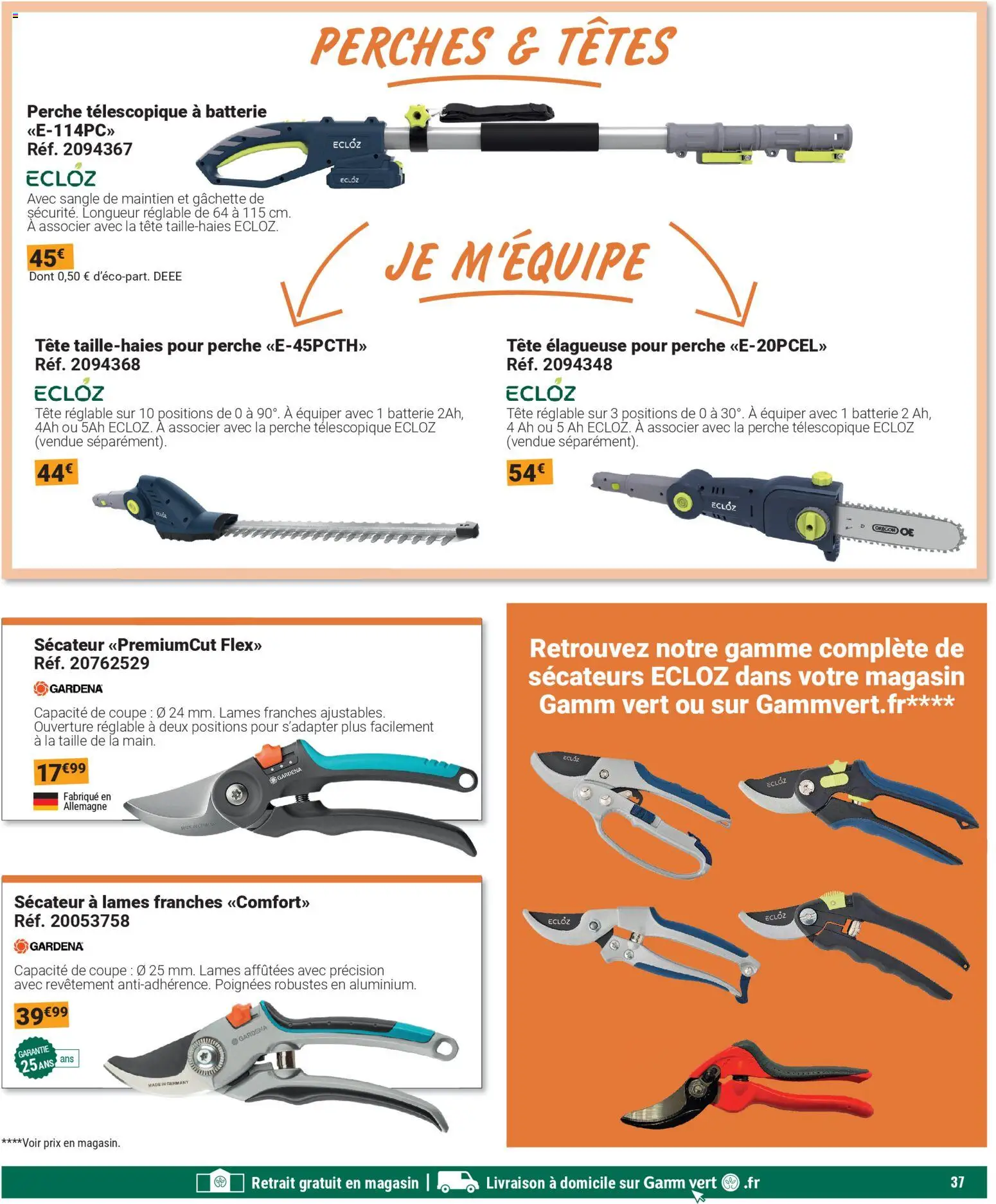 {H1} | Page: 37 | Produits: Poignées, Sécateur, Batterie