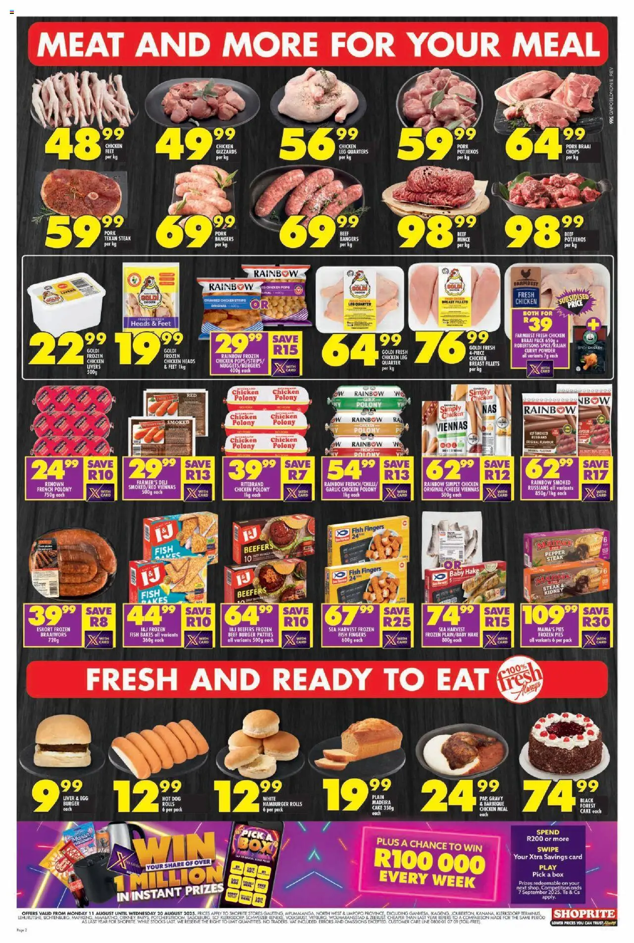 Shoprite Gauteng - Major Deals │ valid from 11.08.2025 | Page: 2 | Products: Polony, Chicken, Fish, Curry powder