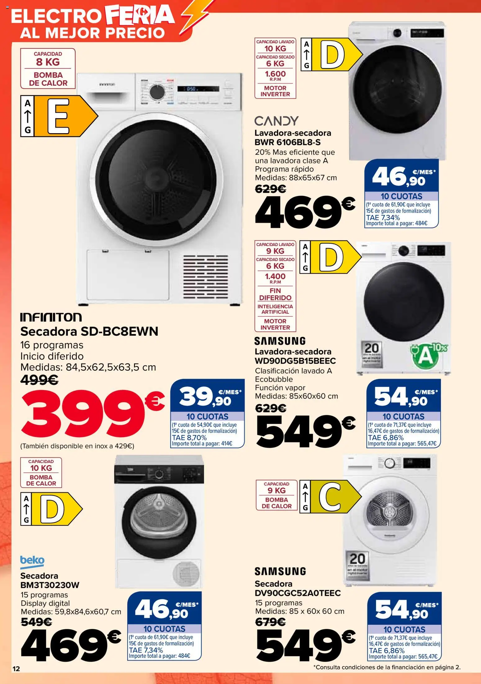 Carrefour folleto │ válido desde el 28.10.2025 | Página: 12 | Productos: Lavadora, Secadora