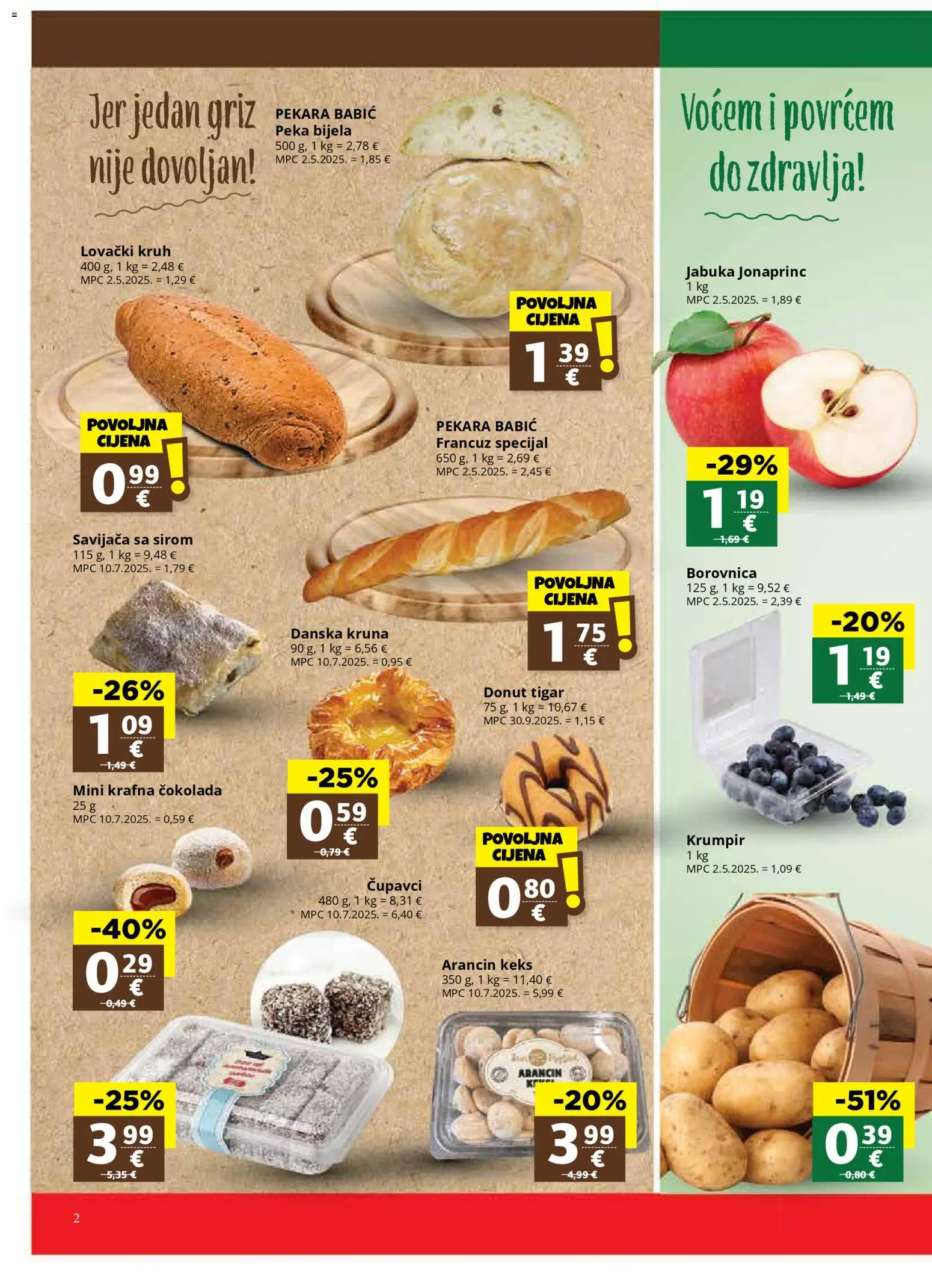 Ribola katalog | vrijedi od 26.11.2025 | Stranica: 2 | Proizvodi: Pekara, Čokolada, Krumpir, Borovnica