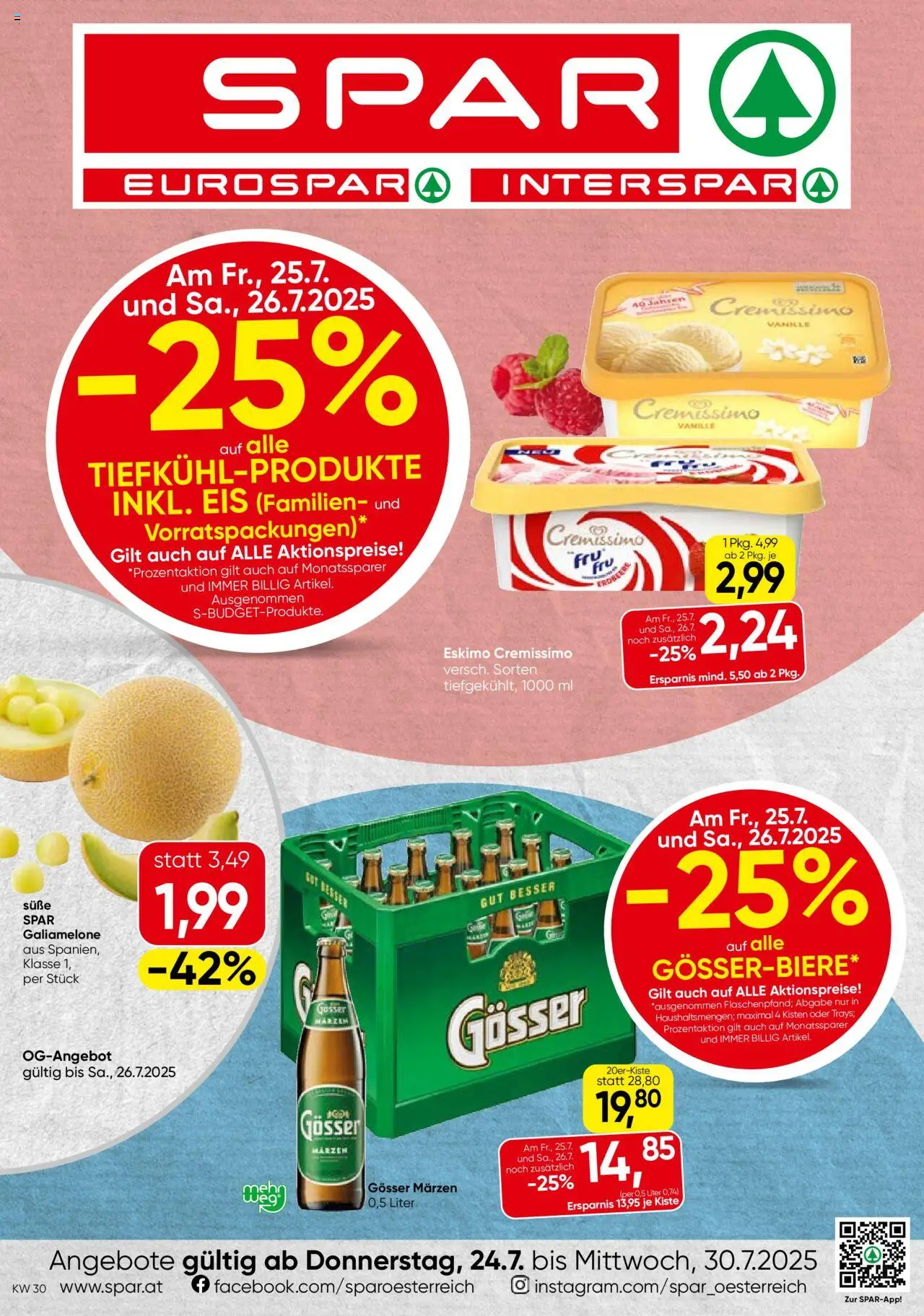 Spar Flugblatt - Burgenland gültig ab 24.07.2025 | Seite: 1 | Produkte: Eis