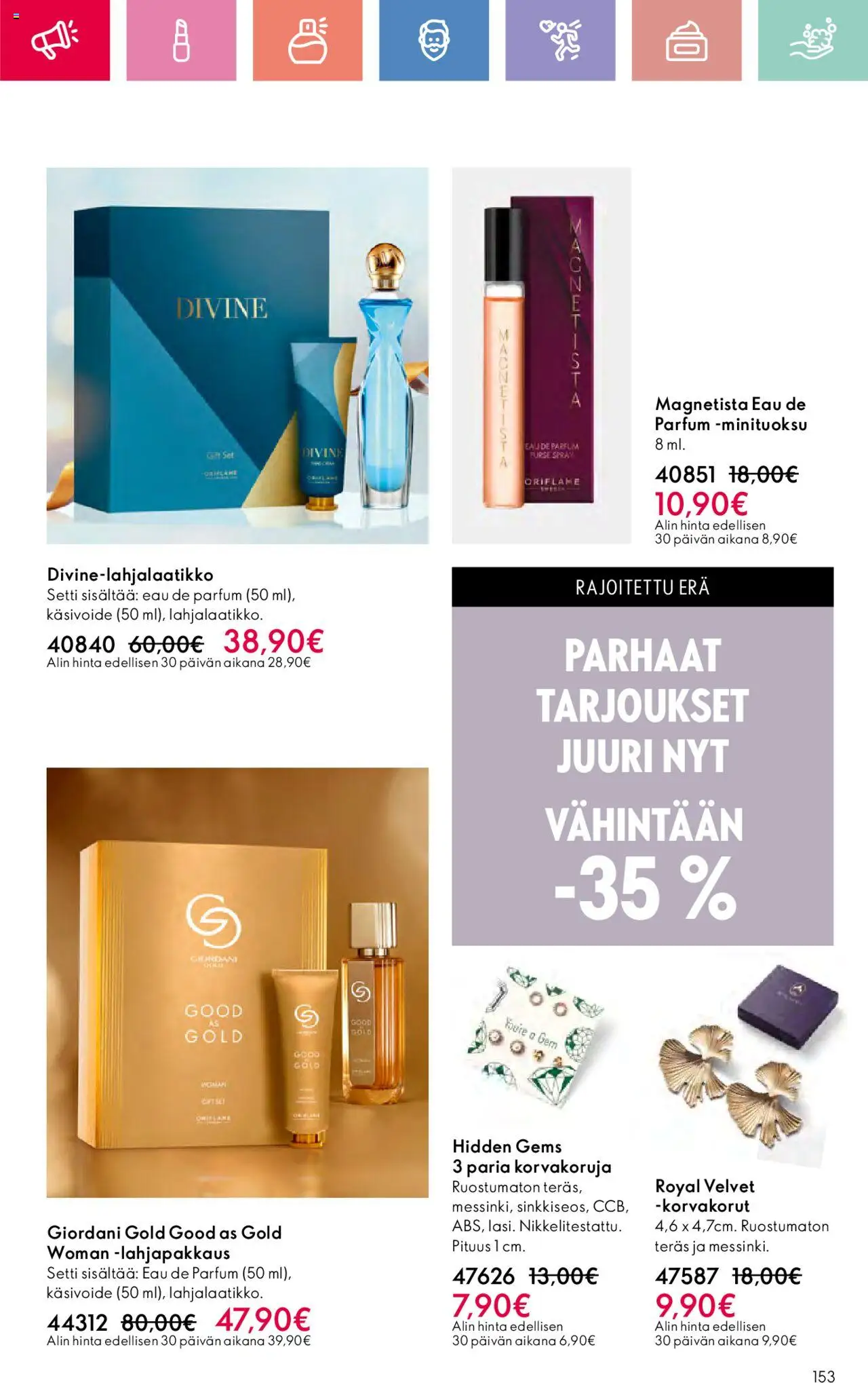  | Sivu: 153 | Tuotteet: Käsivoide, Korvakorut