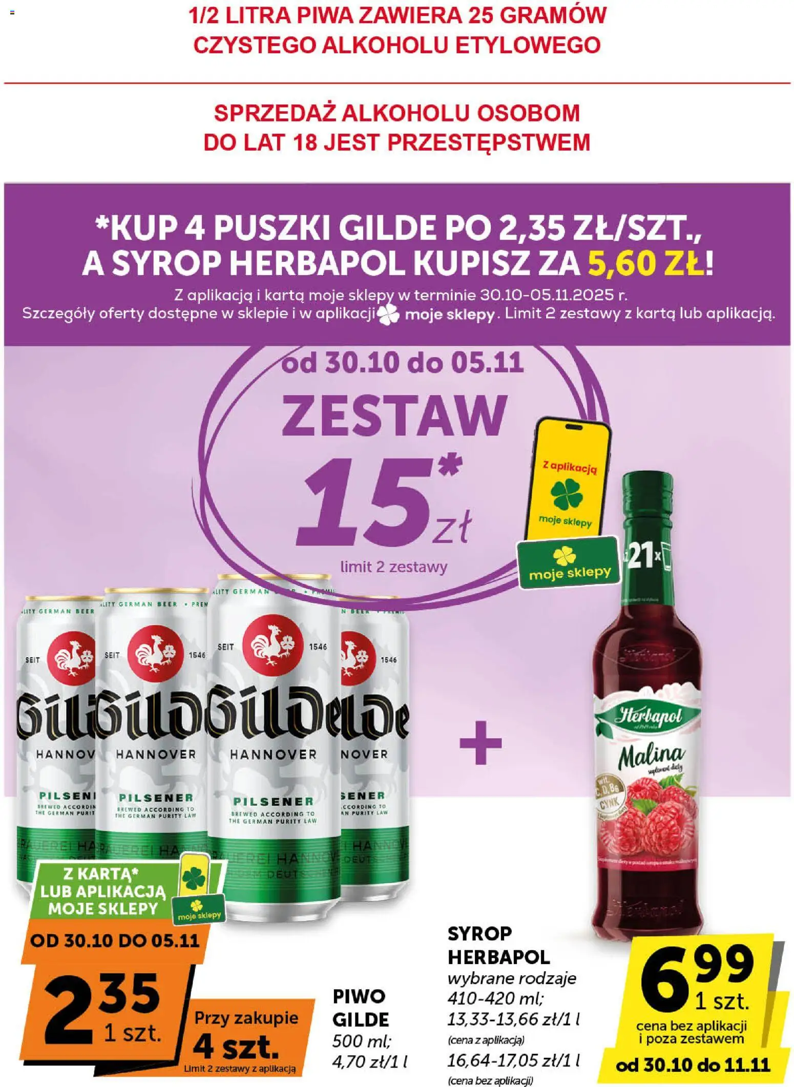 ABC Gazetka - Minimarket od 30.10.2025 | Strona: 7 | Produkty: Karta, Syrop, Malina, Piwo