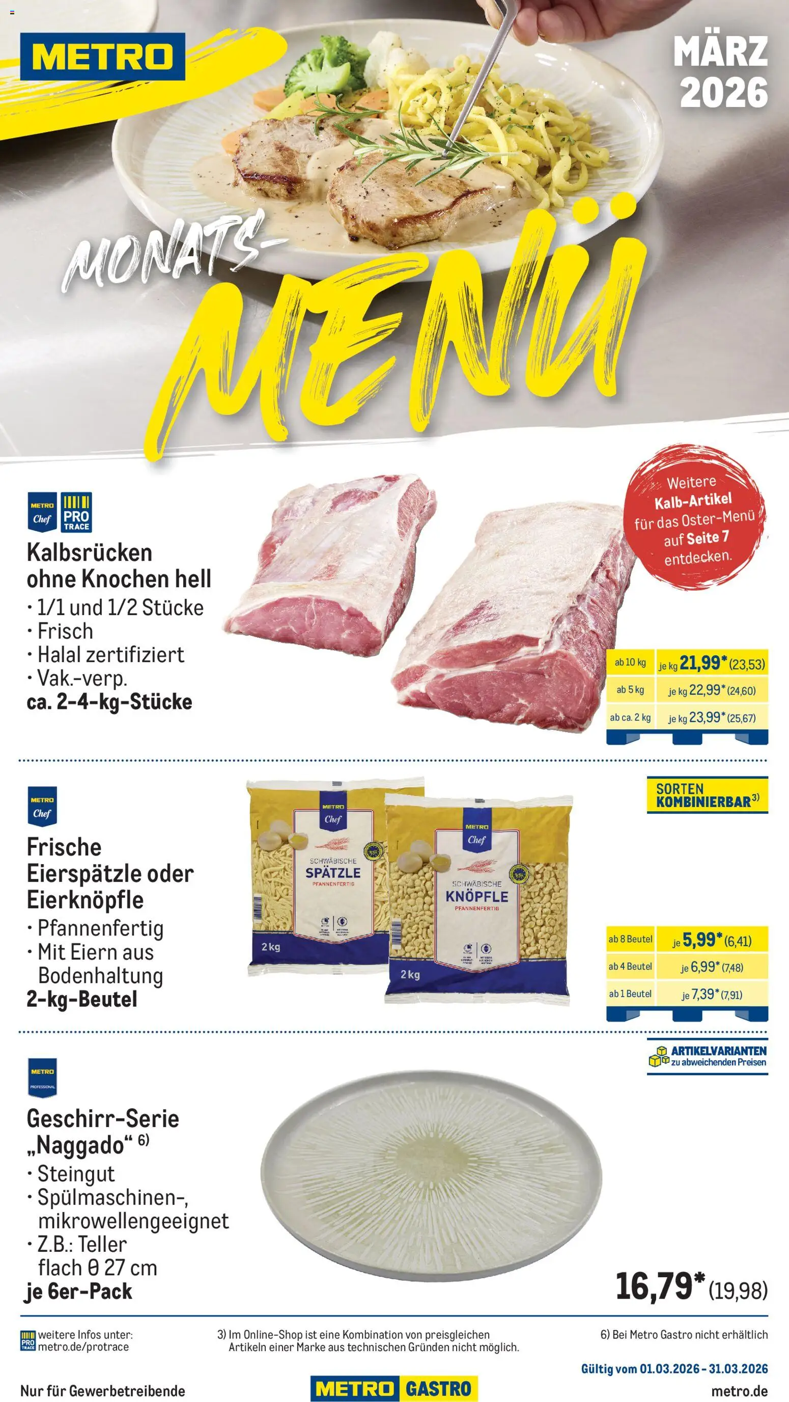 Metro Monats-Menü – gültig ab 01.03.2026 | Seite: 1