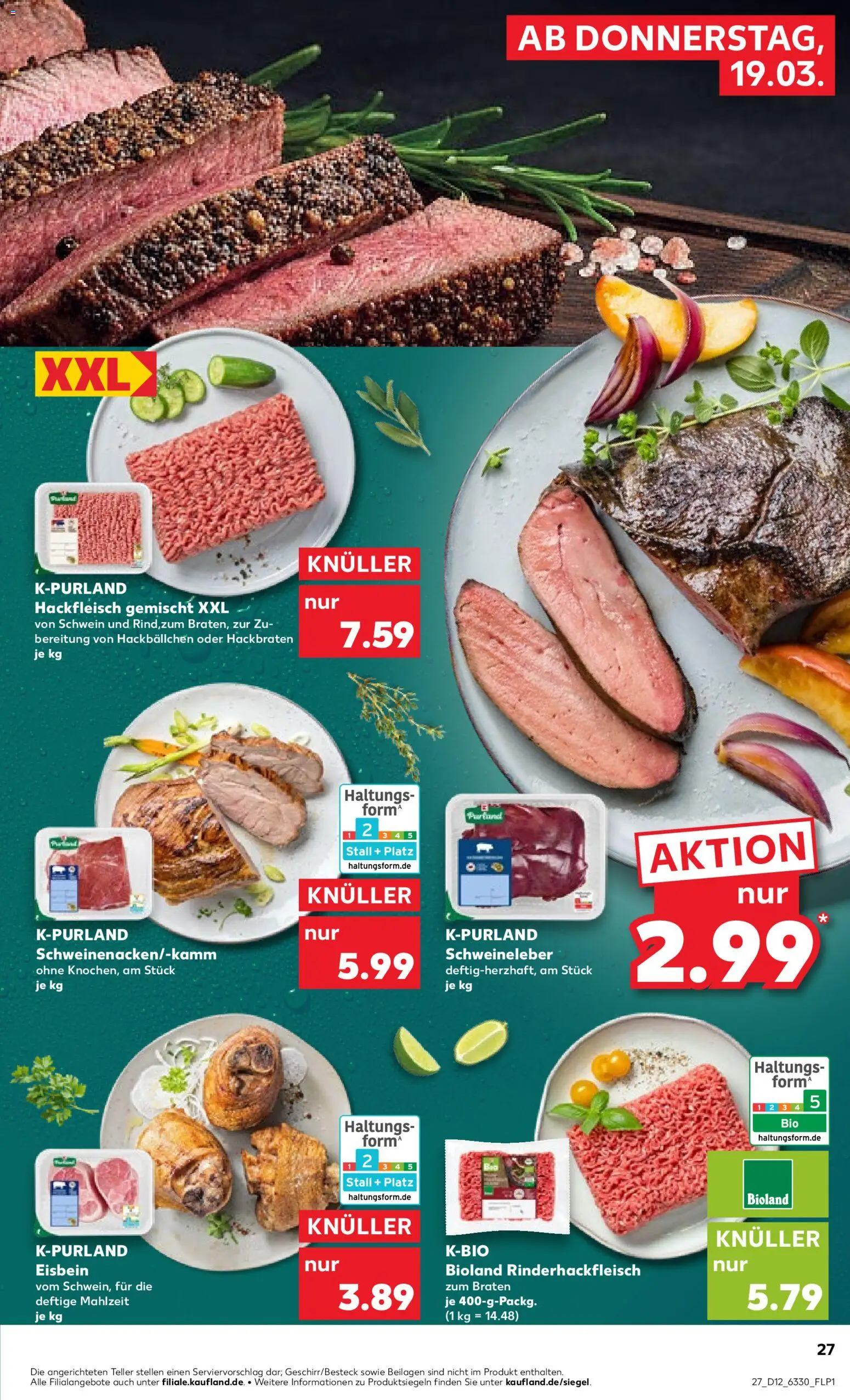 Kaufland Prospekt Hamburg	 – gültig ab 19.03.2026 | Seite: 27 | Produkte: Hackfleisch